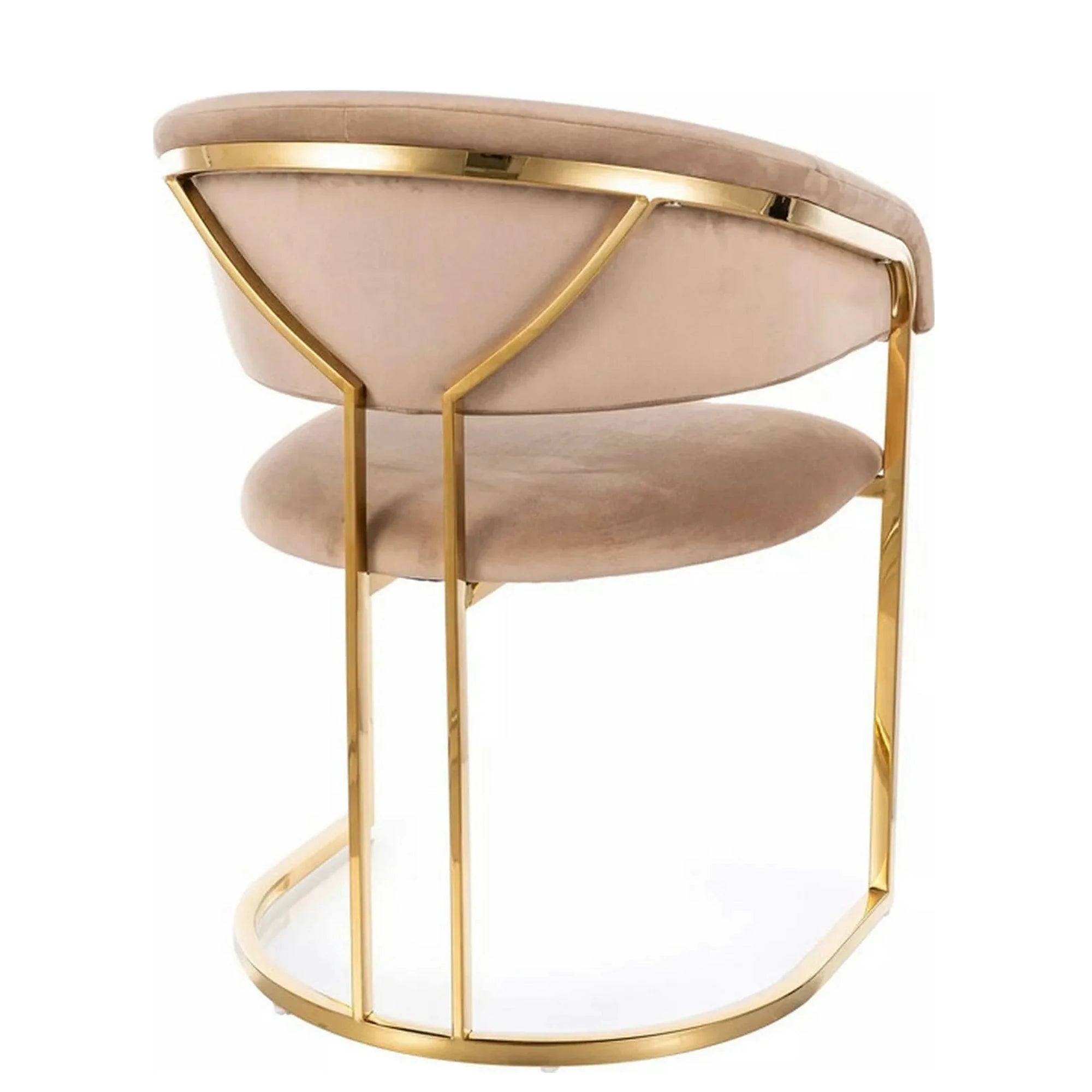 Scaun TULIPE, bej inchis - Bluvel 28, stofa catifelata/metal, 57x64x77 cm