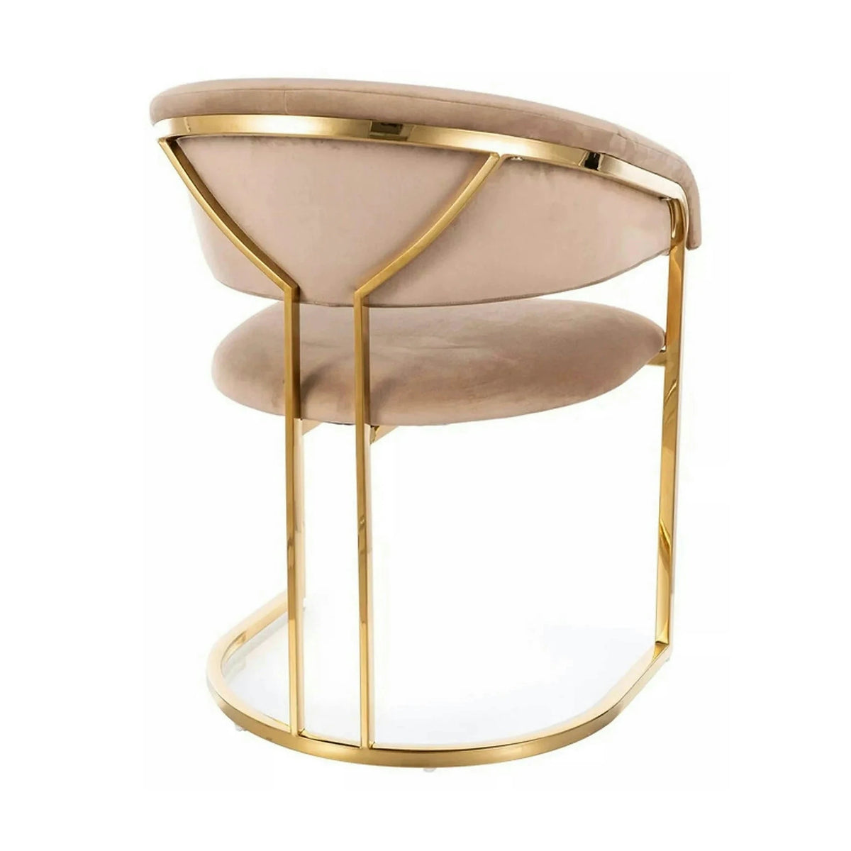 Scaun TULIPE, bej inchis - Bluvel 28, stofa catifelata/metal, 57x64x77 cm