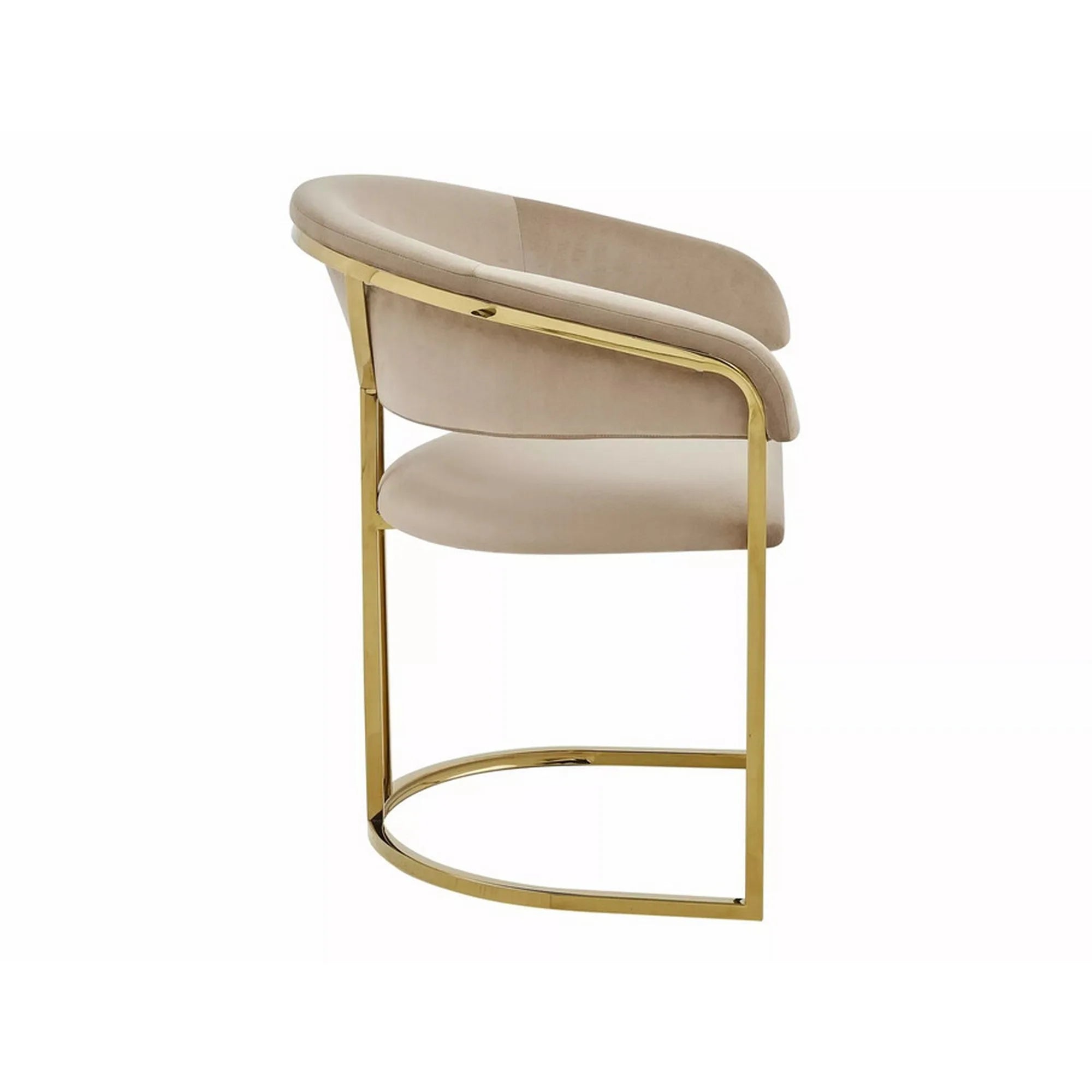 Scaun TULIPE, bej inchis - Bluvel 28, stofa catifelata/metal, 57x64x77 cm