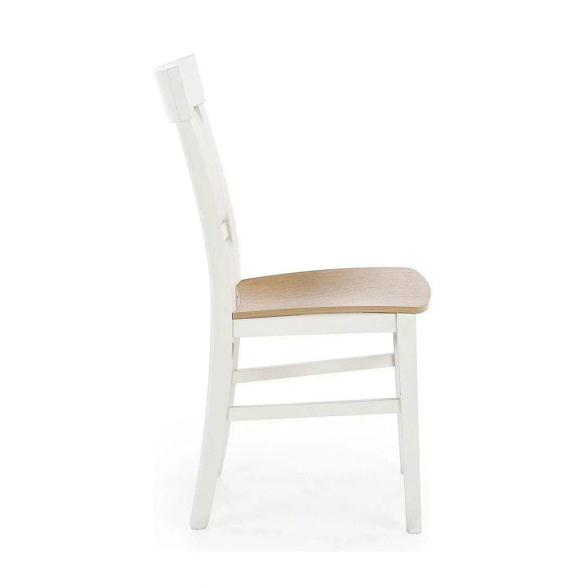 Scaun Tutti, stejar/alb, lemn de fag, 44X56X90 CM