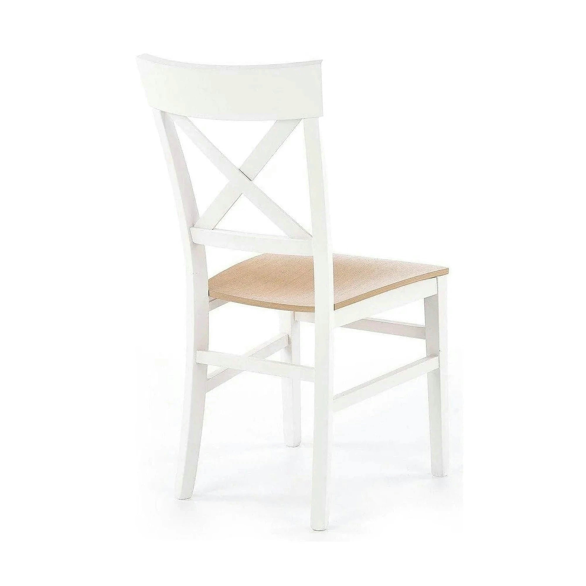 Scaun Tutti, stejar/alb, lemn de fag, 44X56X90 CM