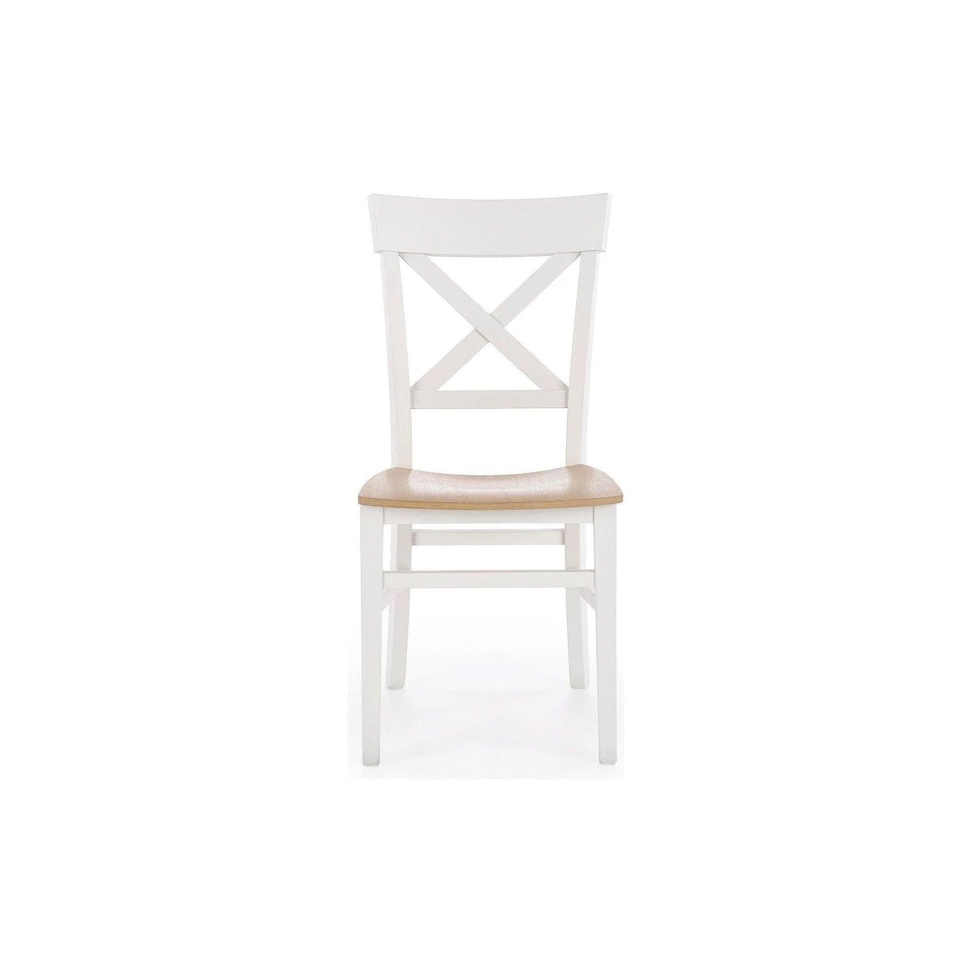 Scaun Tutti, stejar/alb, lemn de fag, 44X56X90 CM