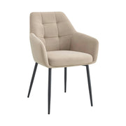Scaun UGO NEW, bej/negru, stofa catifelata/metal, 58x62x85 cm