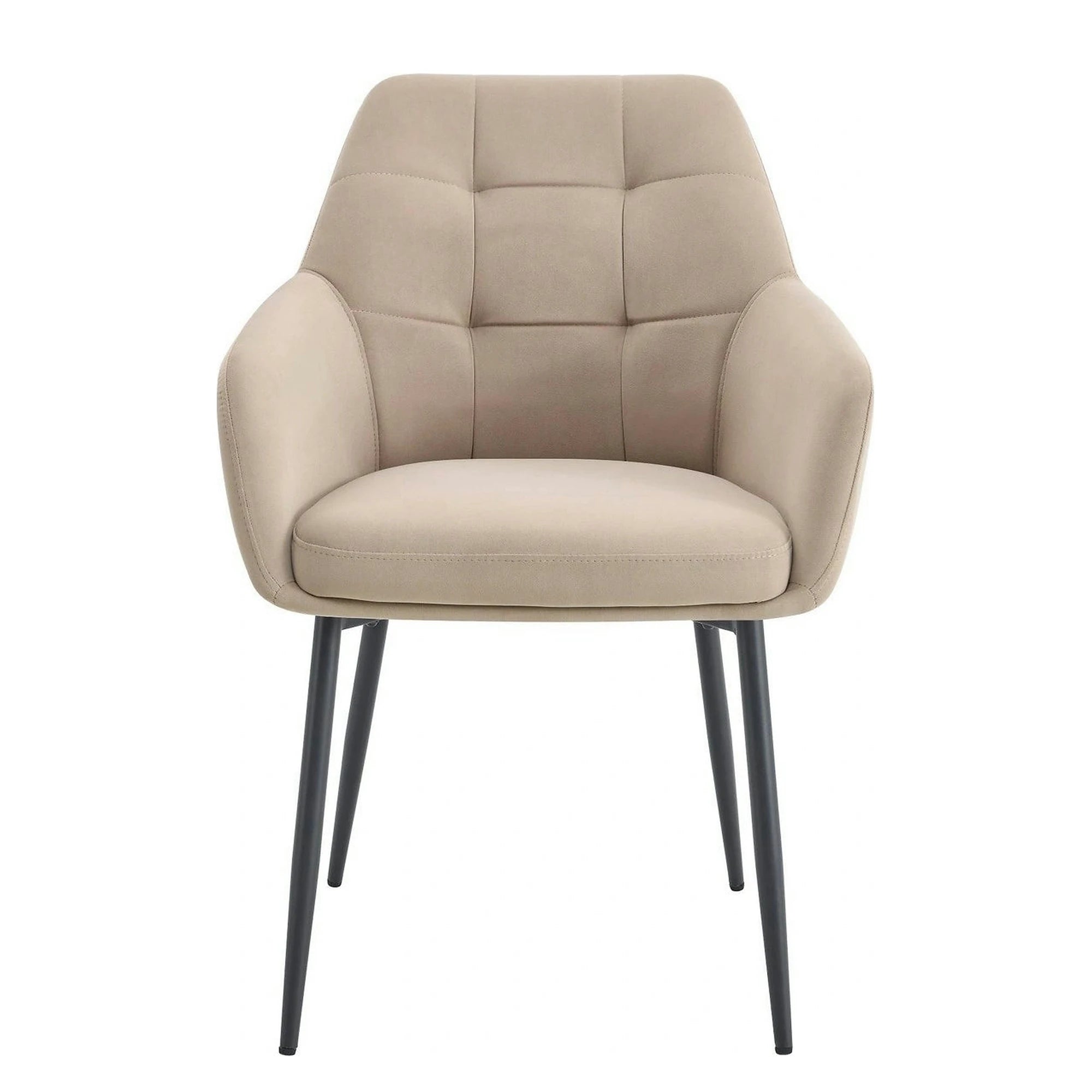 Scaun UGO NEW, bej/negru, stofa catifelata/metal, 58x62x85 cm