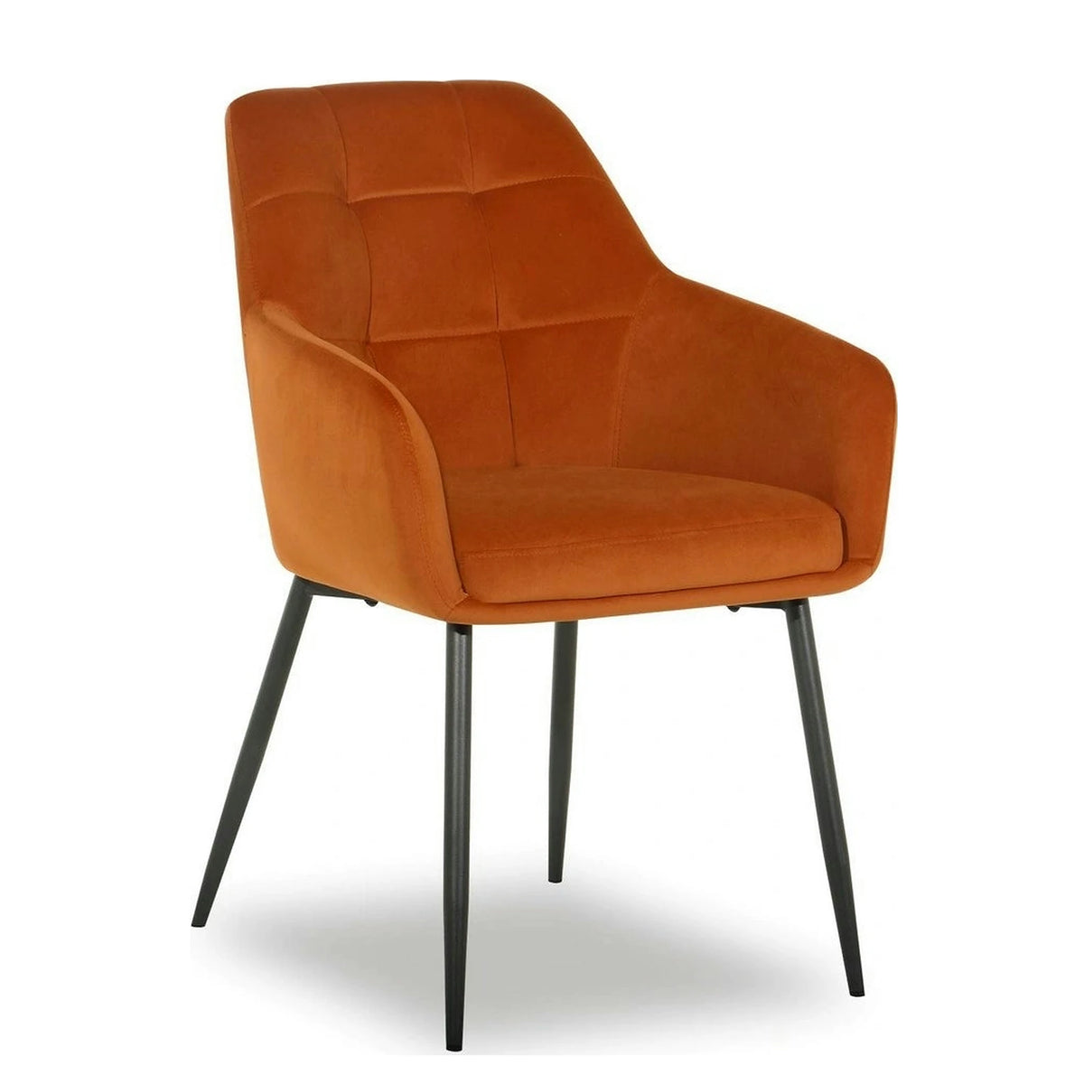 Scaun UGO NEW, caramiziu/negru, stofa catifelata/metal, 58x62x85 cm