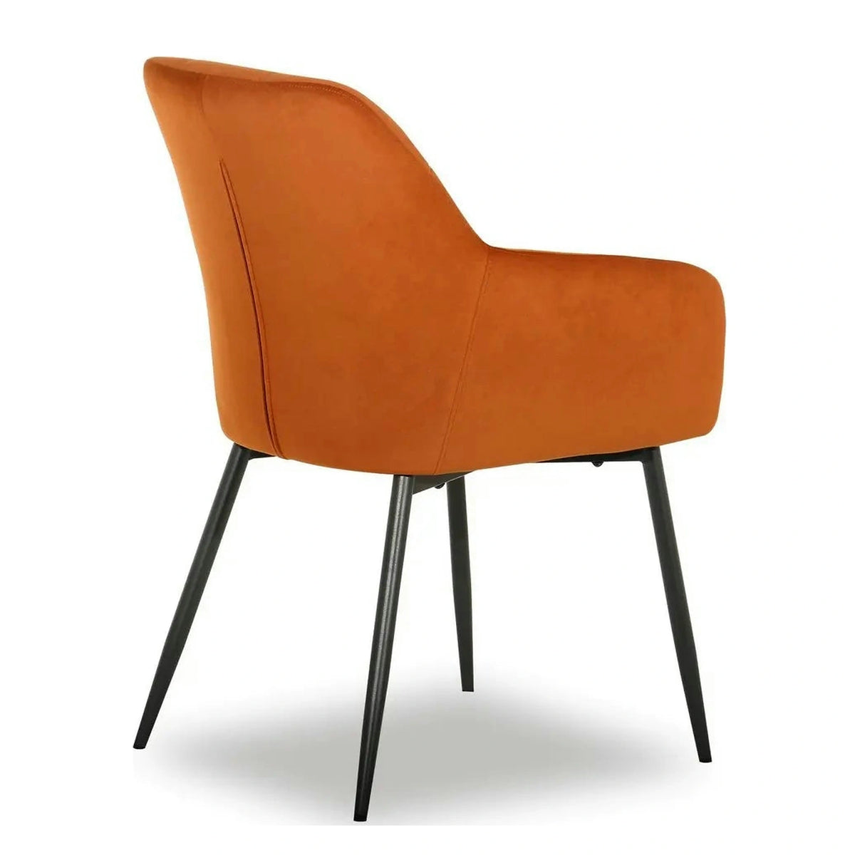 Scaun UGO NEW, caramiziu/negru, stofa catifelata/metal, 58x62x85 cm