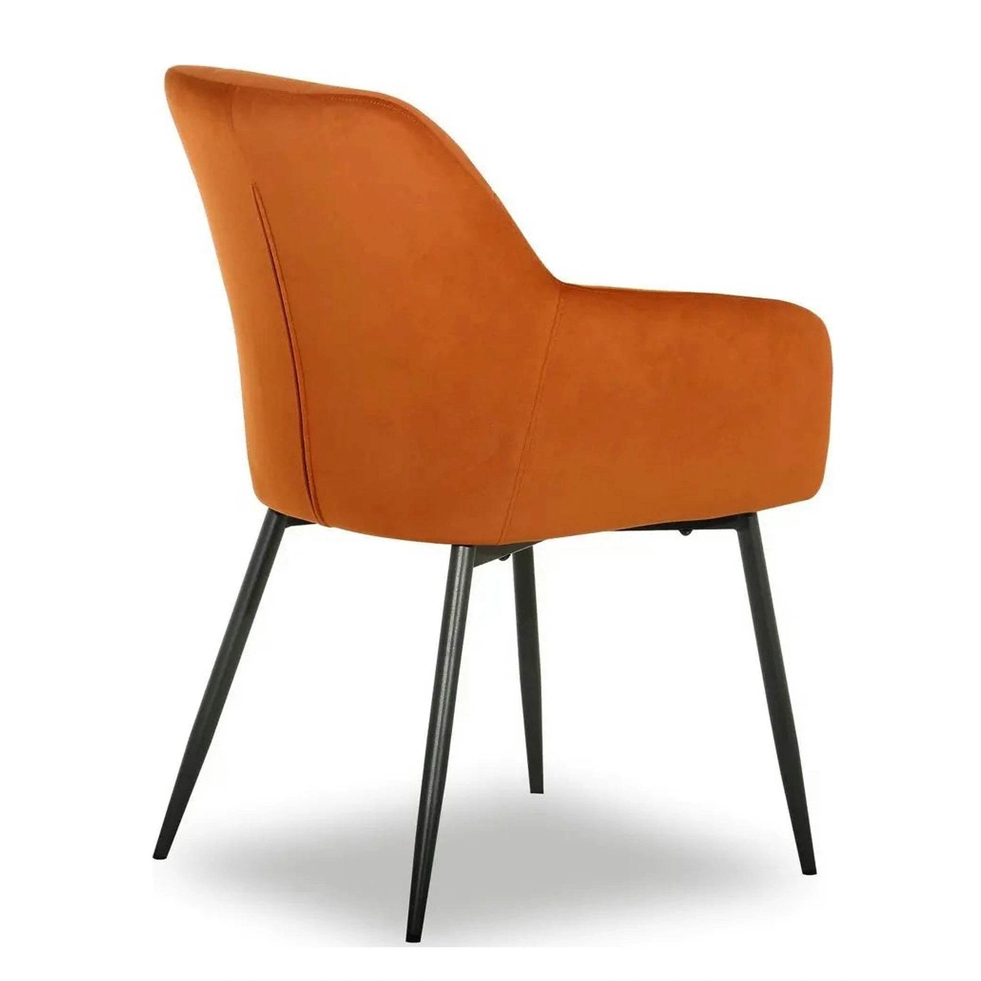 Scaun UGO NEW, caramiziu/negru, stofa catifelata/metal, 58x62x85 cm