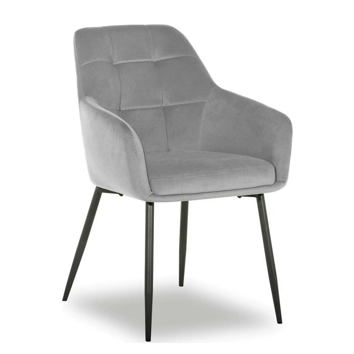 Scaun UGO NEW, gri deschis/negru, stofa catifelata/metal, 58x62x85 cm