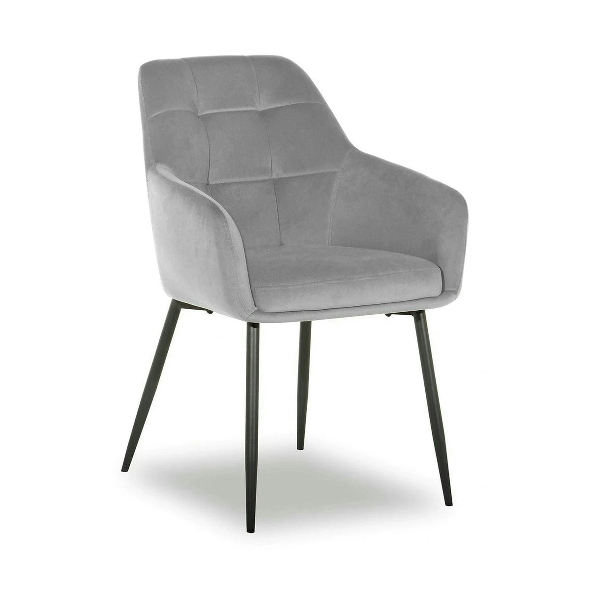 Scaun UGO NEW, gri deschis/negru, stofa catifelata/metal, 58x62x85 cm