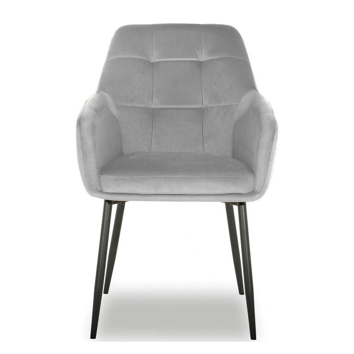 Scaun UGO NEW, gri deschis/negru, stofa catifelata/metal, 58x62x85 cm