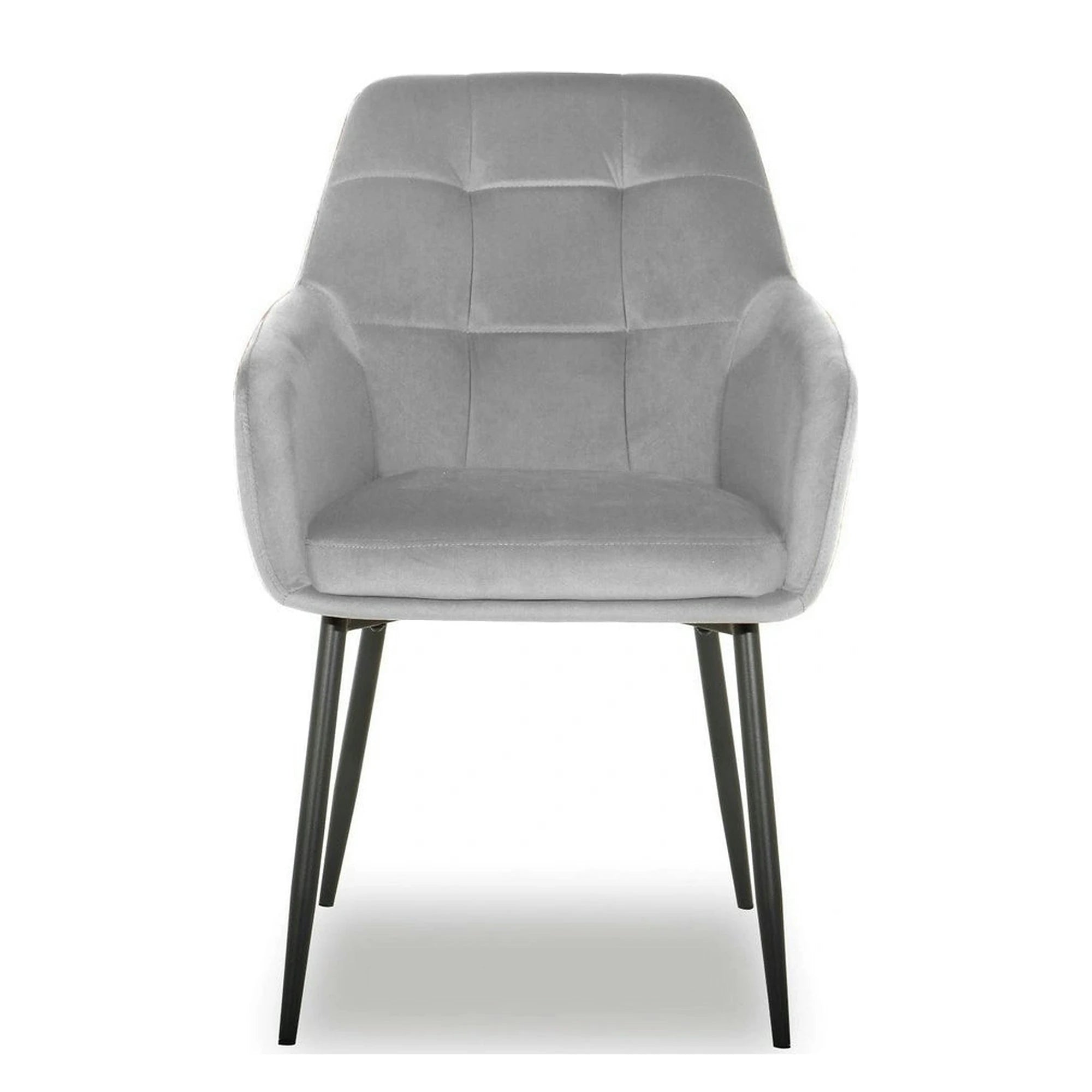 Scaun UGO NEW, gri deschis/negru, stofa catifelata/metal, 58x62x85 cm