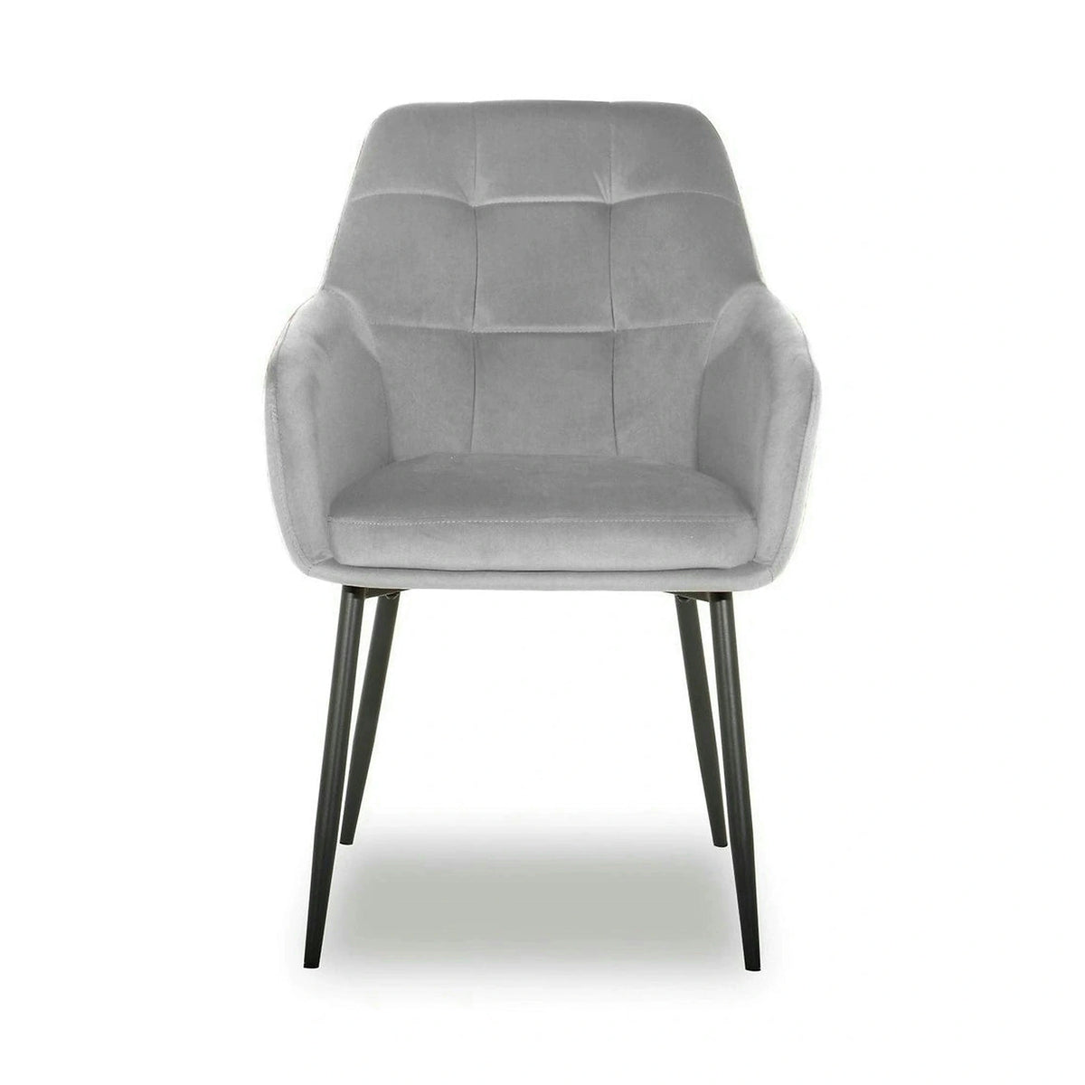 Scaun UGO NEW, gri deschis/negru, stofa catifelata/metal, 58x62x85 cm