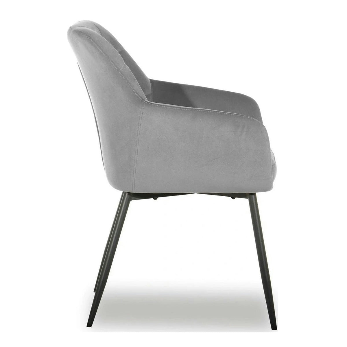 Scaun UGO NEW, gri deschis/negru, stofa catifelata/metal, 58x62x85 cm