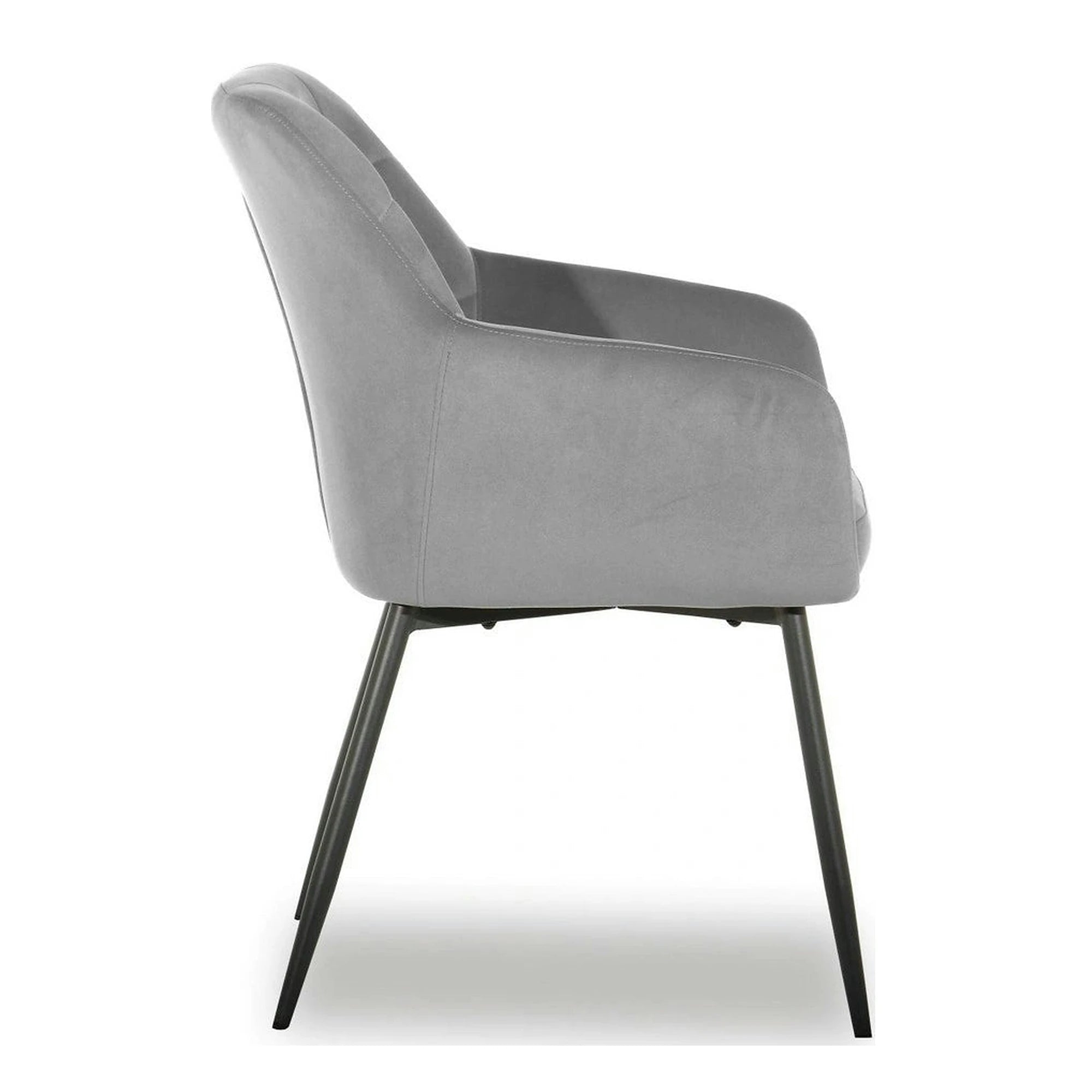 Scaun UGO NEW, gri deschis/negru, stofa catifelata/metal, 58x62x85 cm