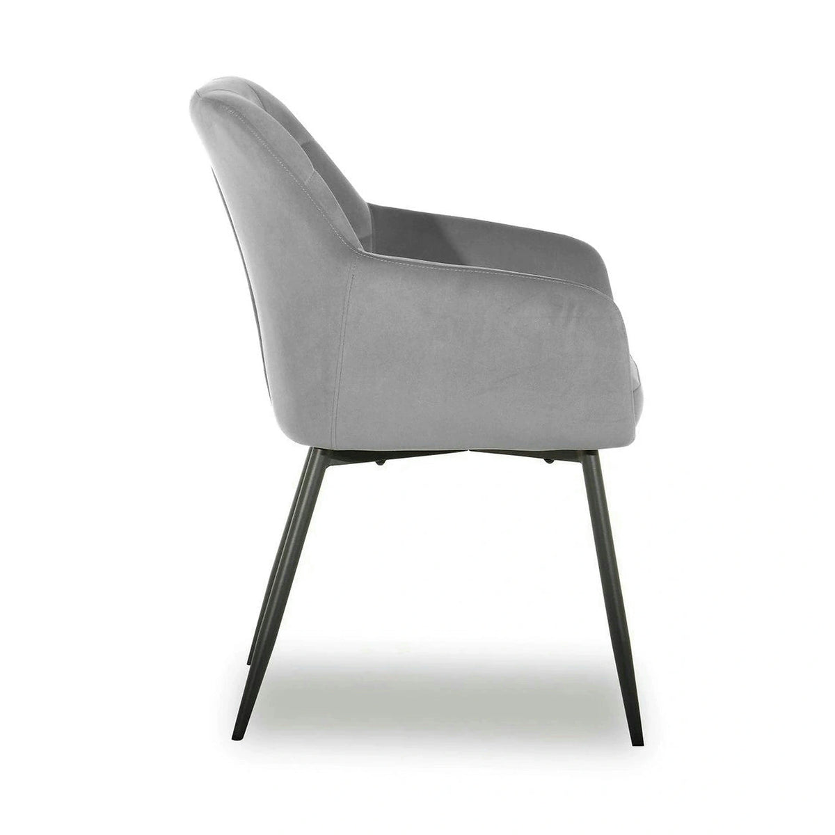 Scaun UGO NEW, gri deschis/negru, stofa catifelata/metal, 58x62x85 cm