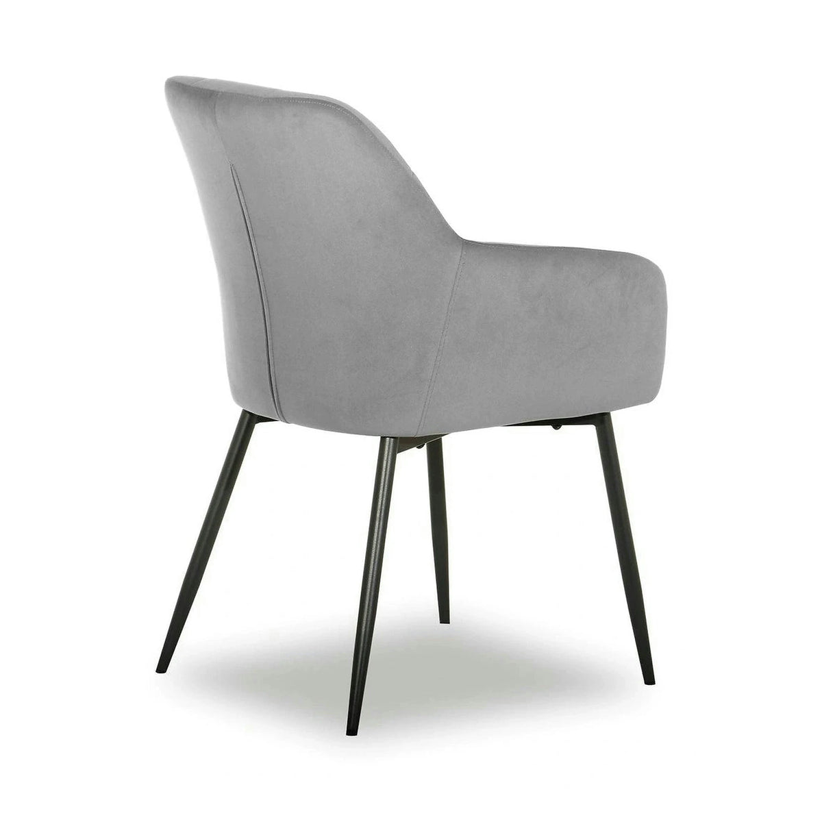 Scaun UGO NEW, gri deschis/negru, stofa catifelata/metal, 58x62x85 cm