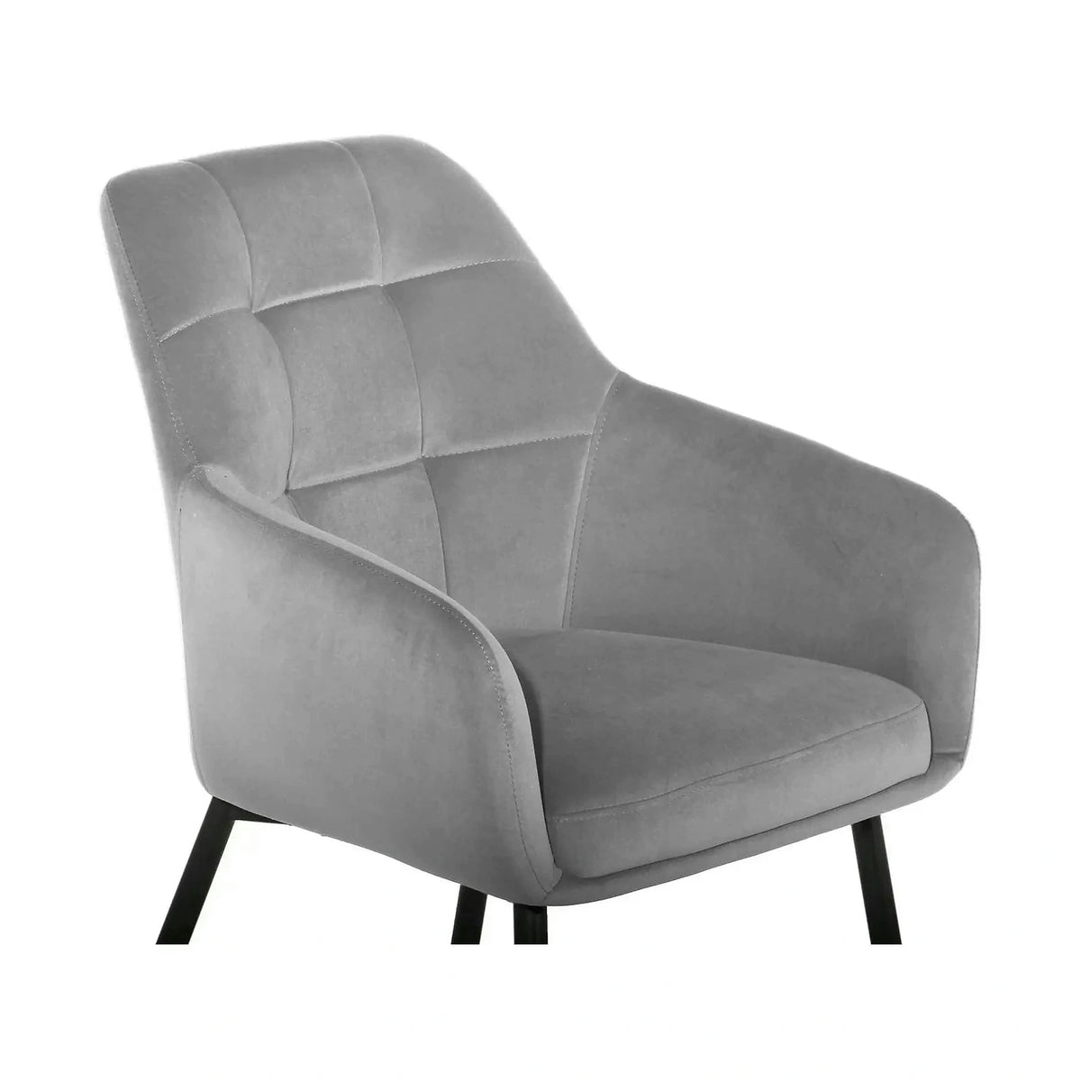 Scaun UGO NEW, gri deschis/negru, stofa catifelata/metal, 58x62x85 cm