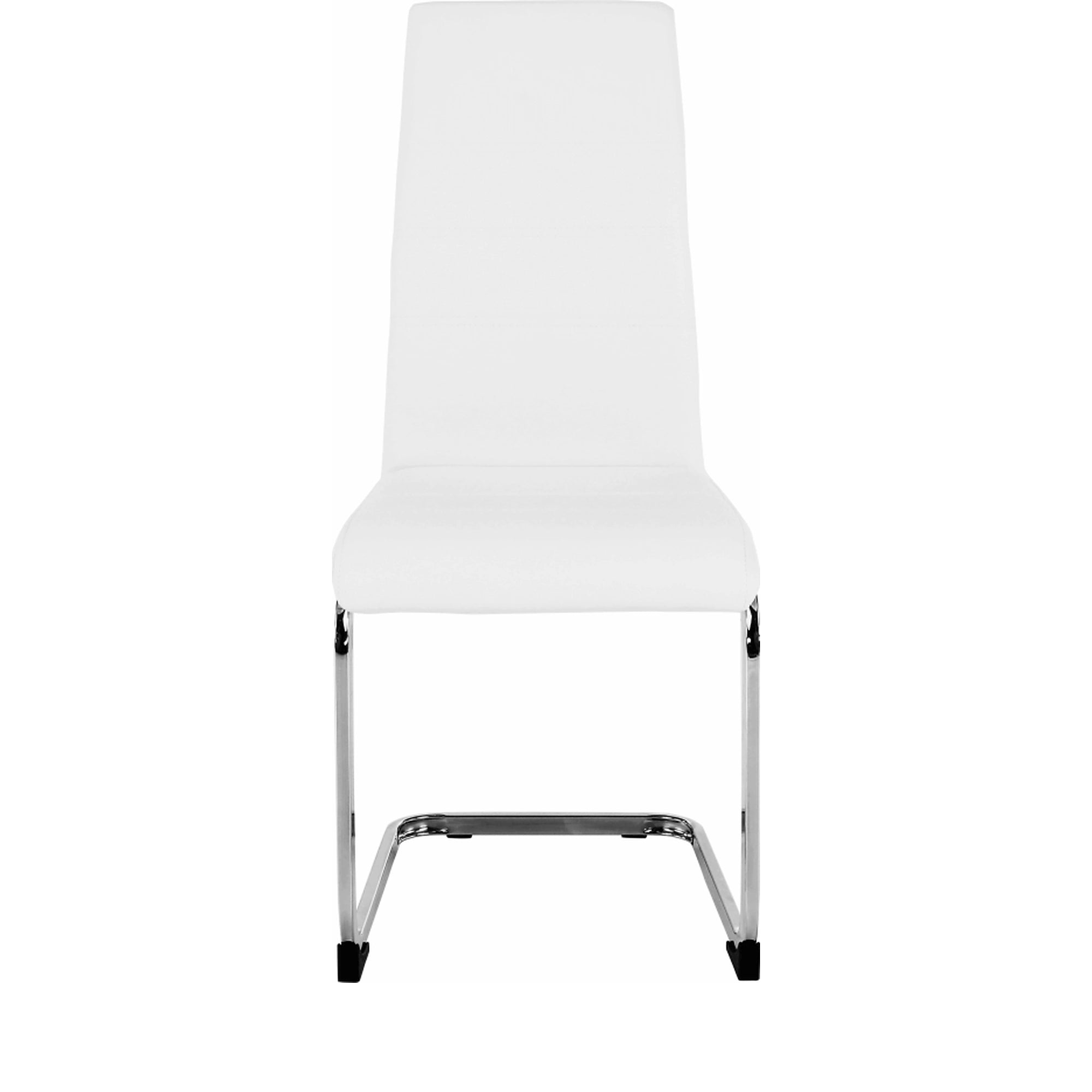 Scaun VATENA, alb/crom, piele ecologica/metal, 42x56x99 cm