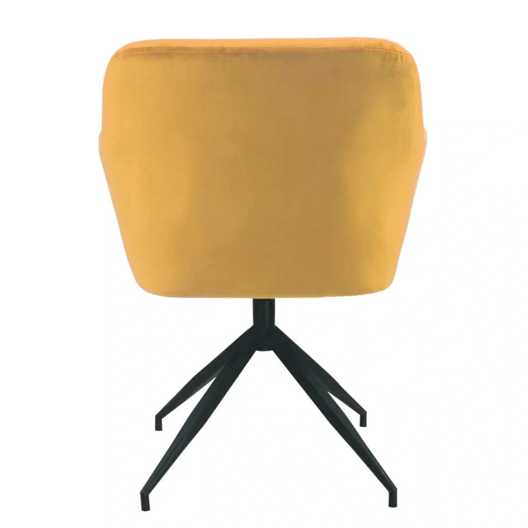 Scaun VELEZA NEW, galben mustar/negru, stofa catifelata/metal, 66x66x83 cm