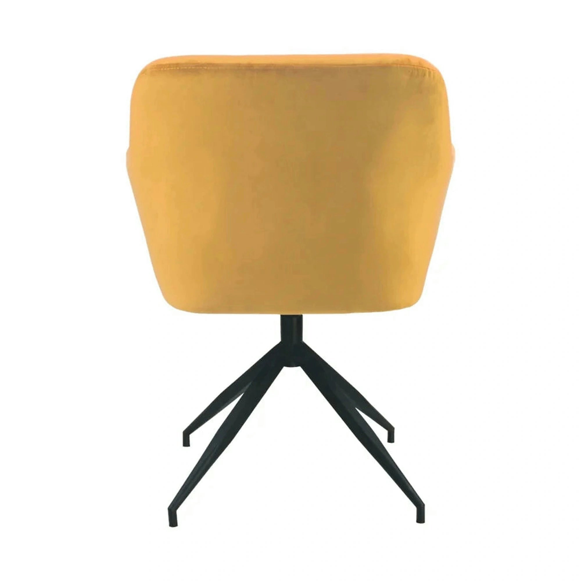 Scaun VELEZA NEW, galben mustar/negru, stofa catifelata/metal, 66x66x83 cm