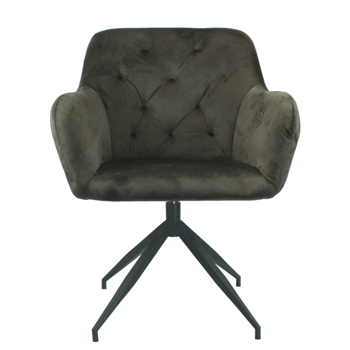 Scaun VELEZA NEW, maro/negru, stofa catifelata/metal, 66x66x83 cm