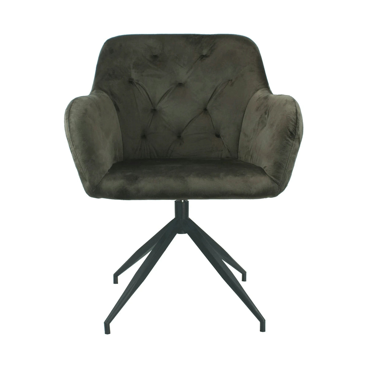 Scaun VELEZA NEW, maro/negru, stofa catifelata/metal, 66x66x83 cm