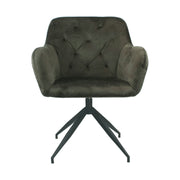 Scaun VELEZA NEW, maro/negru, stofa catifelata/metal, 66x66x83 cm