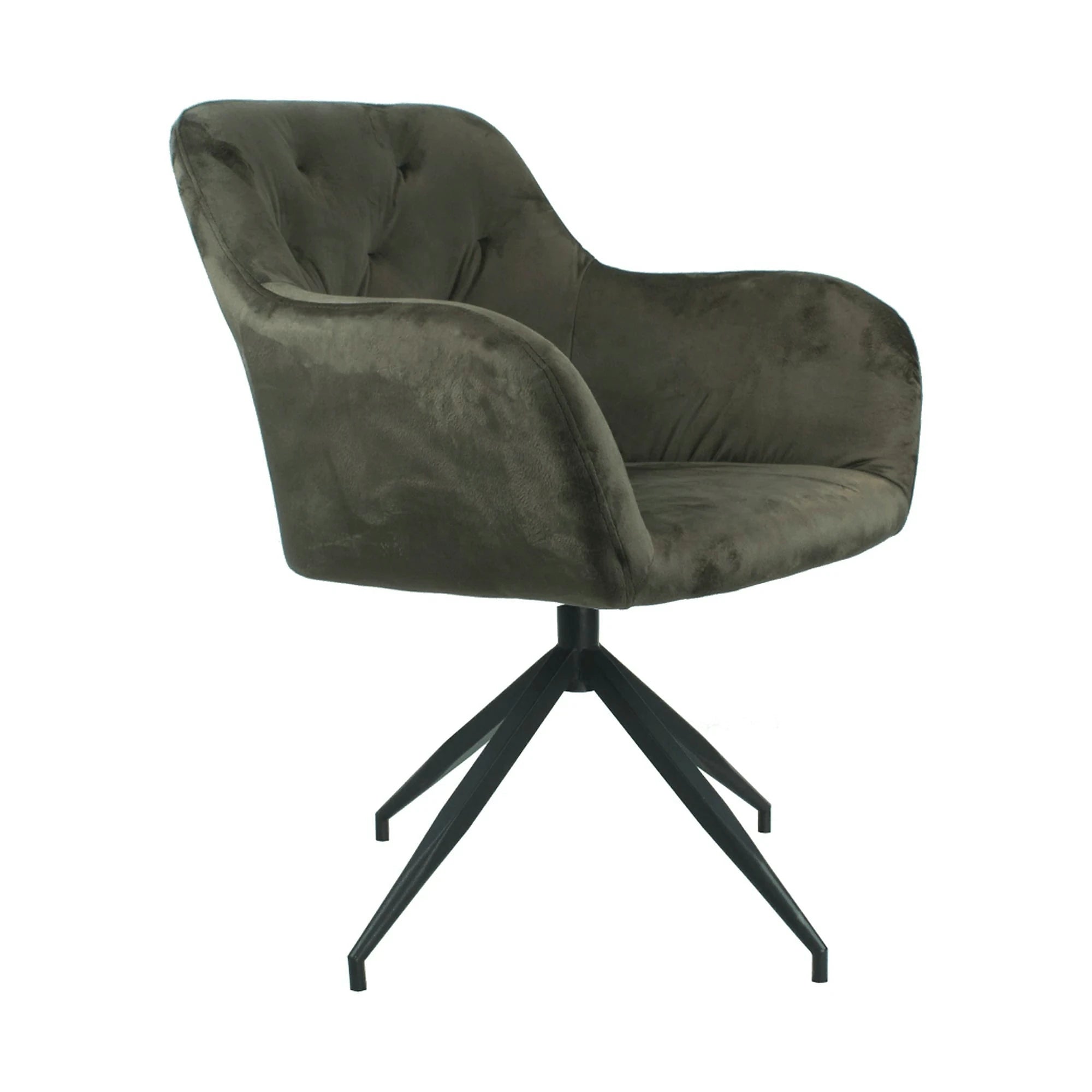 Scaun VELEZA NEW, maro/negru, stofa catifelata/metal, 66x66x83 cm