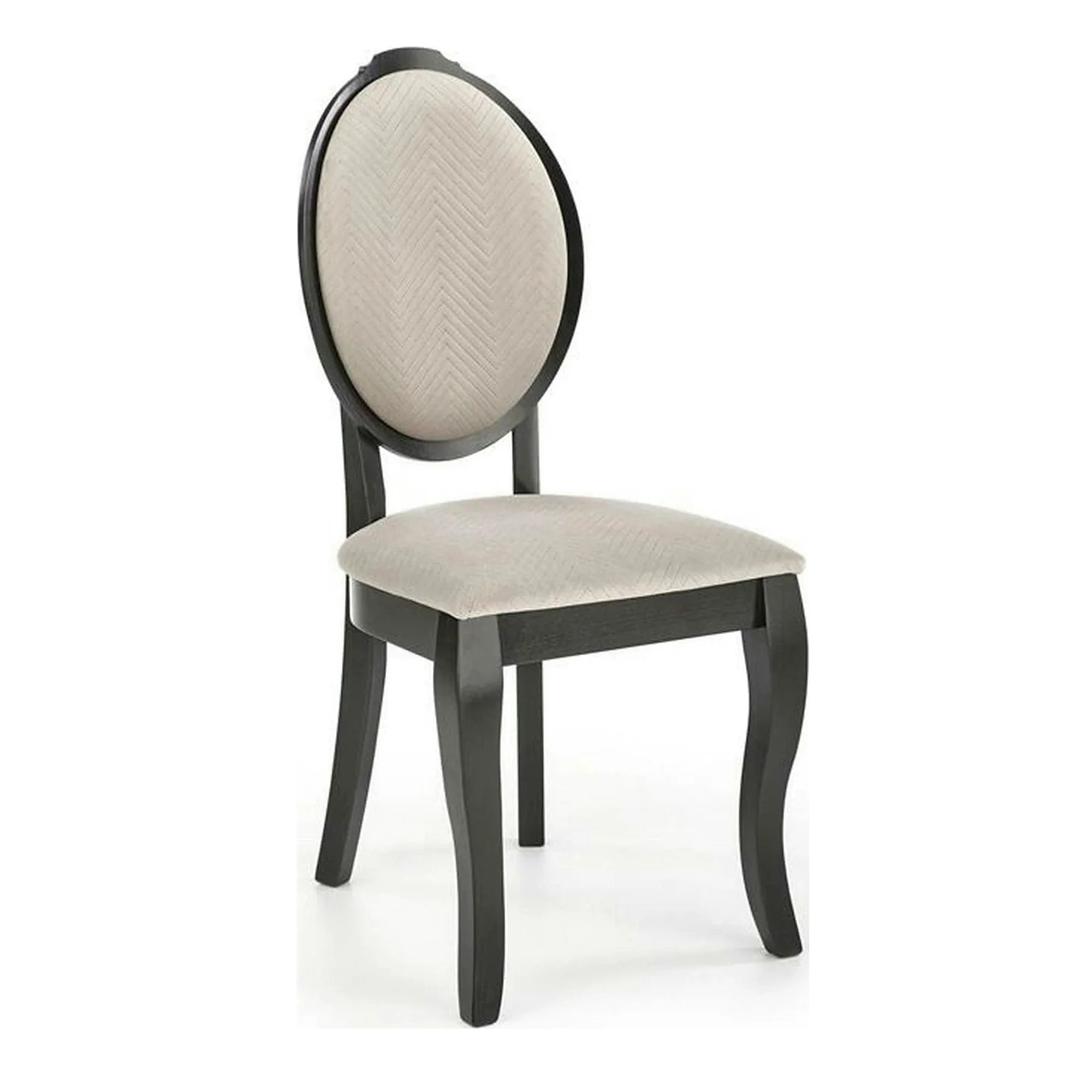 Scaun VELO, bej/negru, stofa catifelata/lemn, 44x53x96 cm