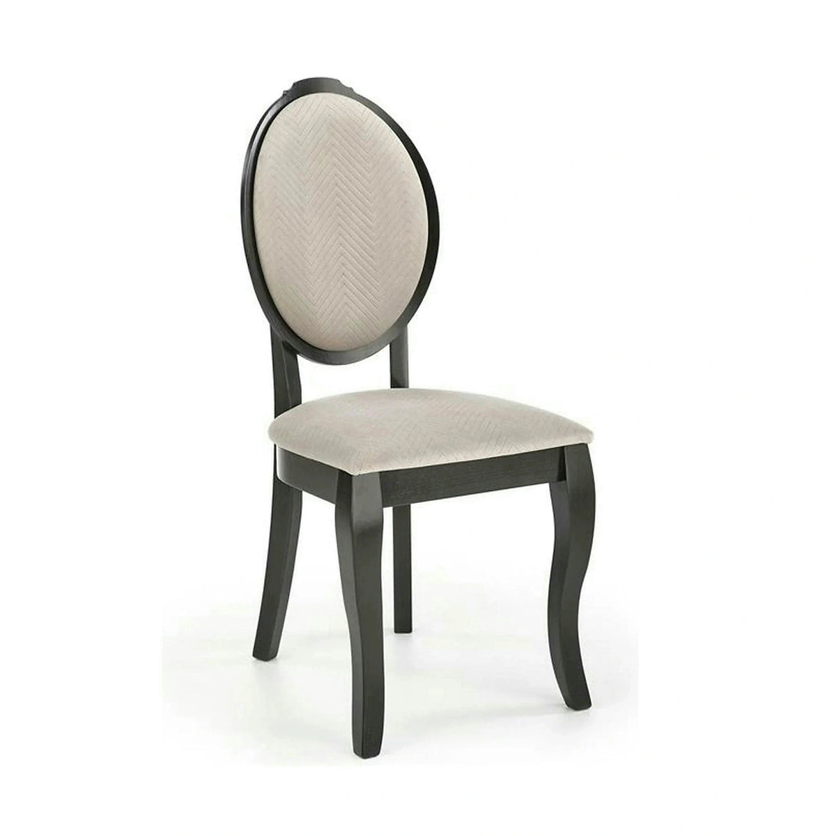 Scaun VELO, bej/negru, stofa catifelata/lemn, 44x53x96 cm