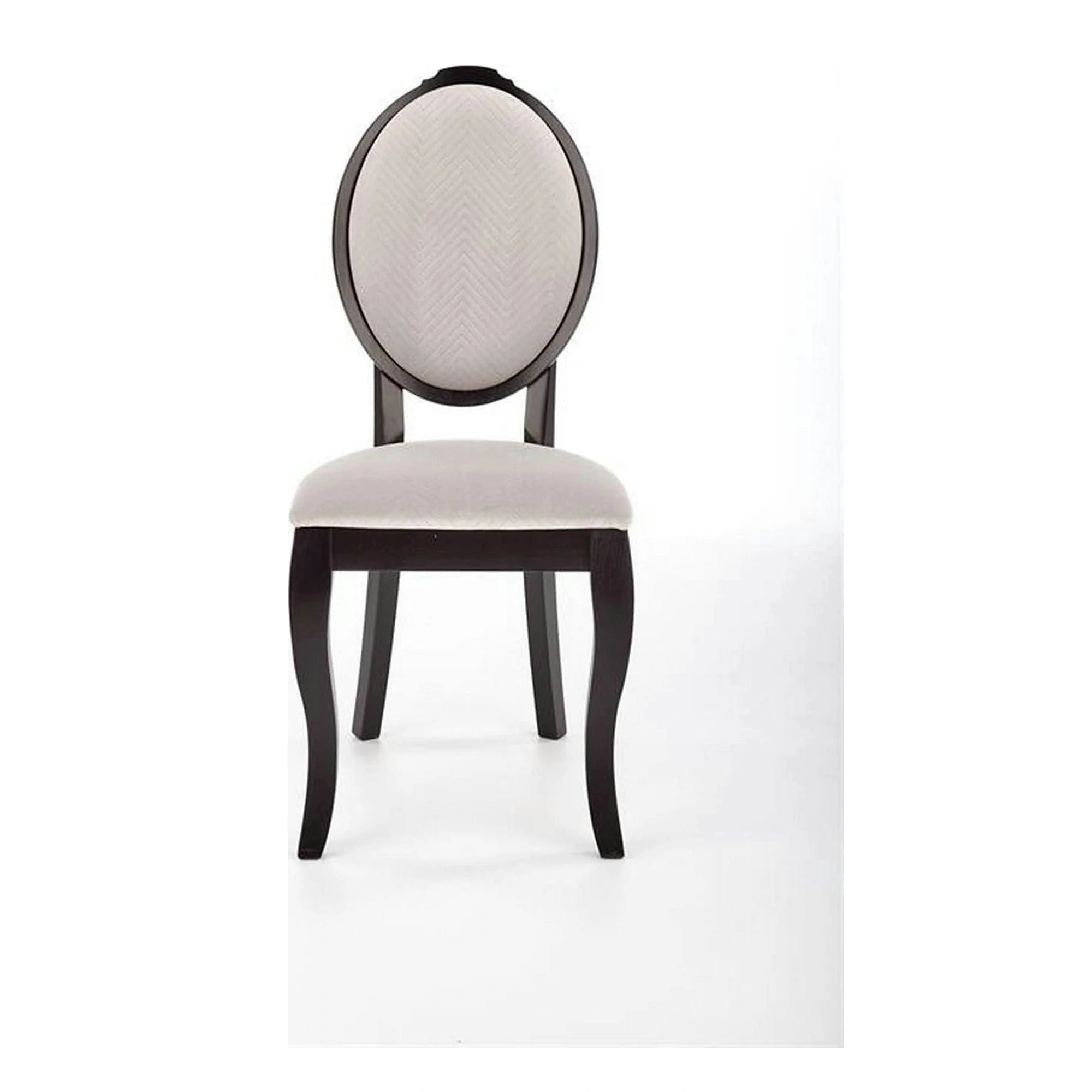 Scaun VELO, bej/negru, stofa catifelata/lemn, 44x53x96 cm