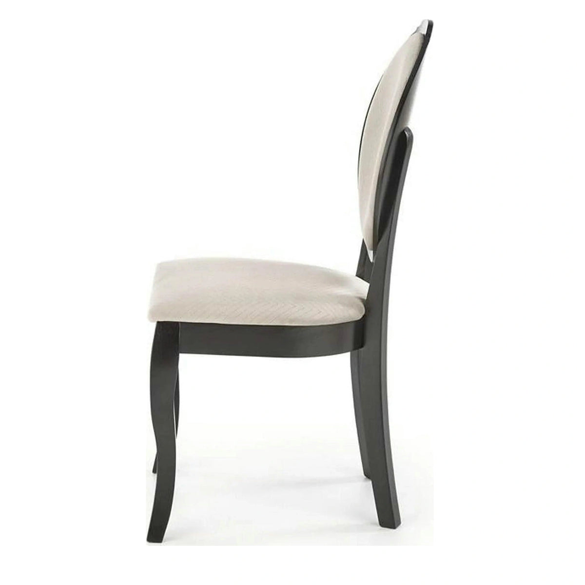 Scaun VELO, bej/negru, stofa catifelata/lemn, 44x53x96 cm