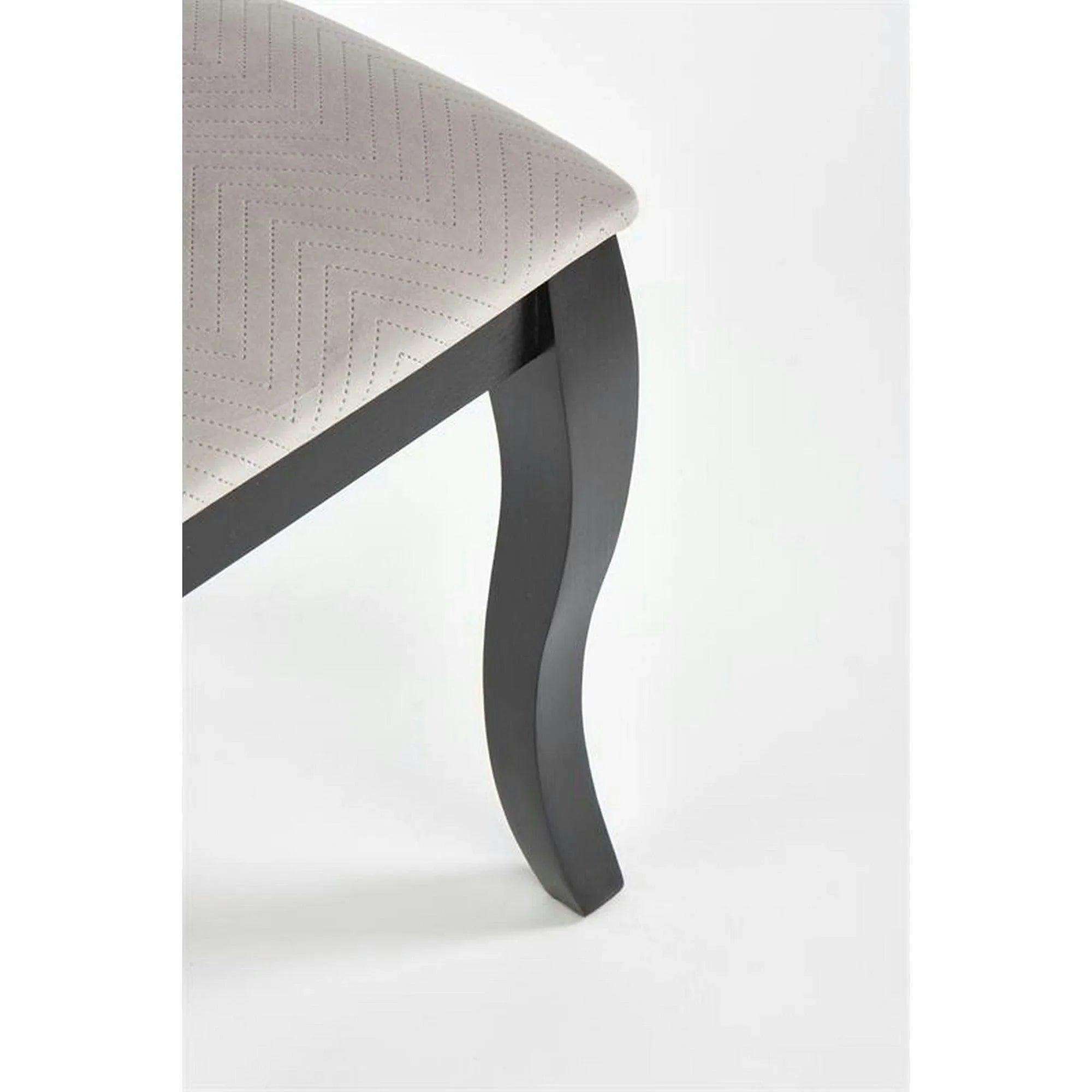 Scaun VELO, bej/negru, stofa catifelata/lemn, 44x53x96 cm