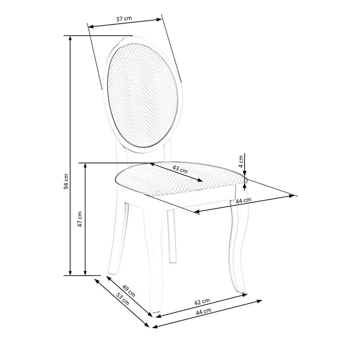 Scaun VELO, bej/negru, stofa catifelata/lemn, 44x53x96 cm