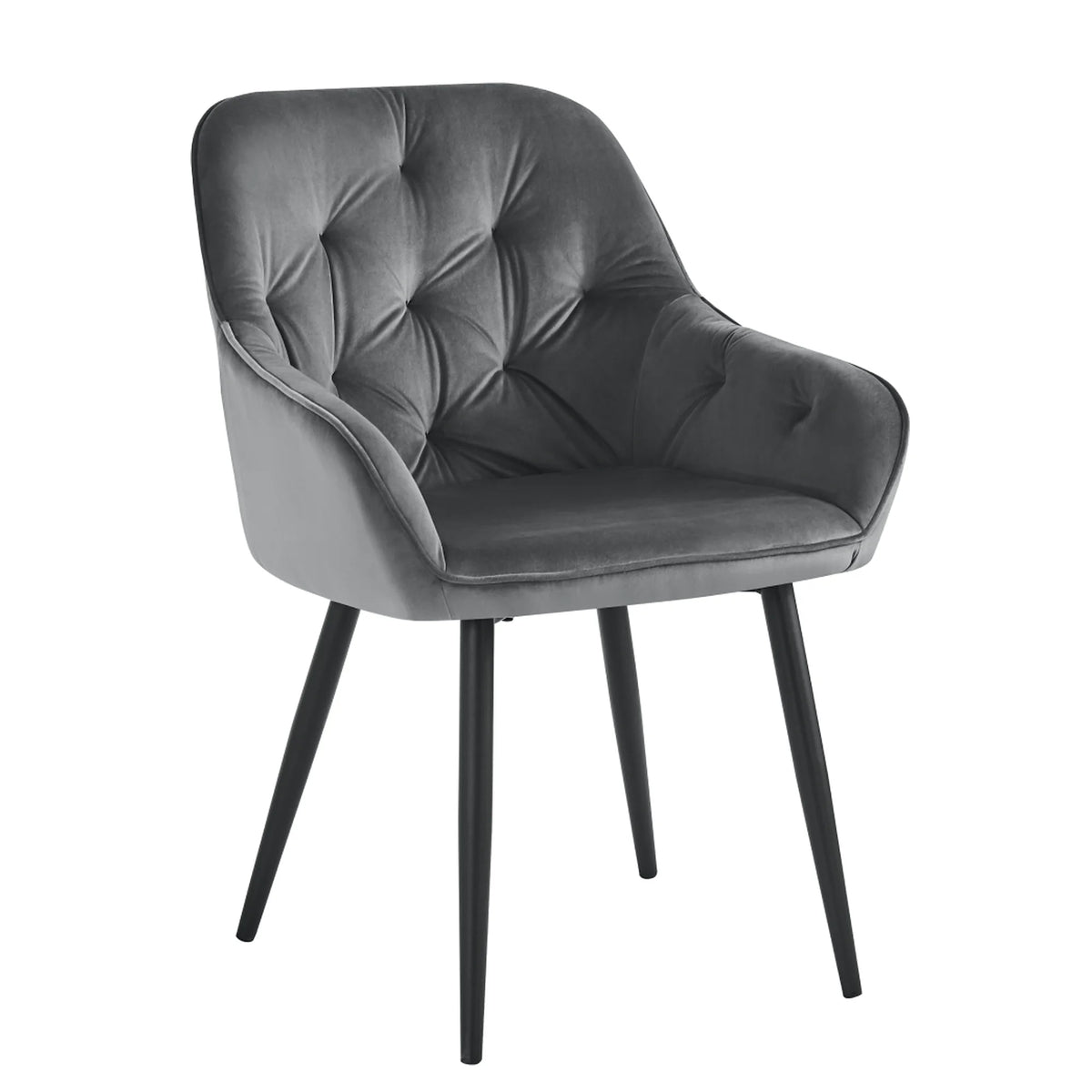 Scaun VERIO, stofa catifelata gri - Bluvel 14, 59x62x81 cm
