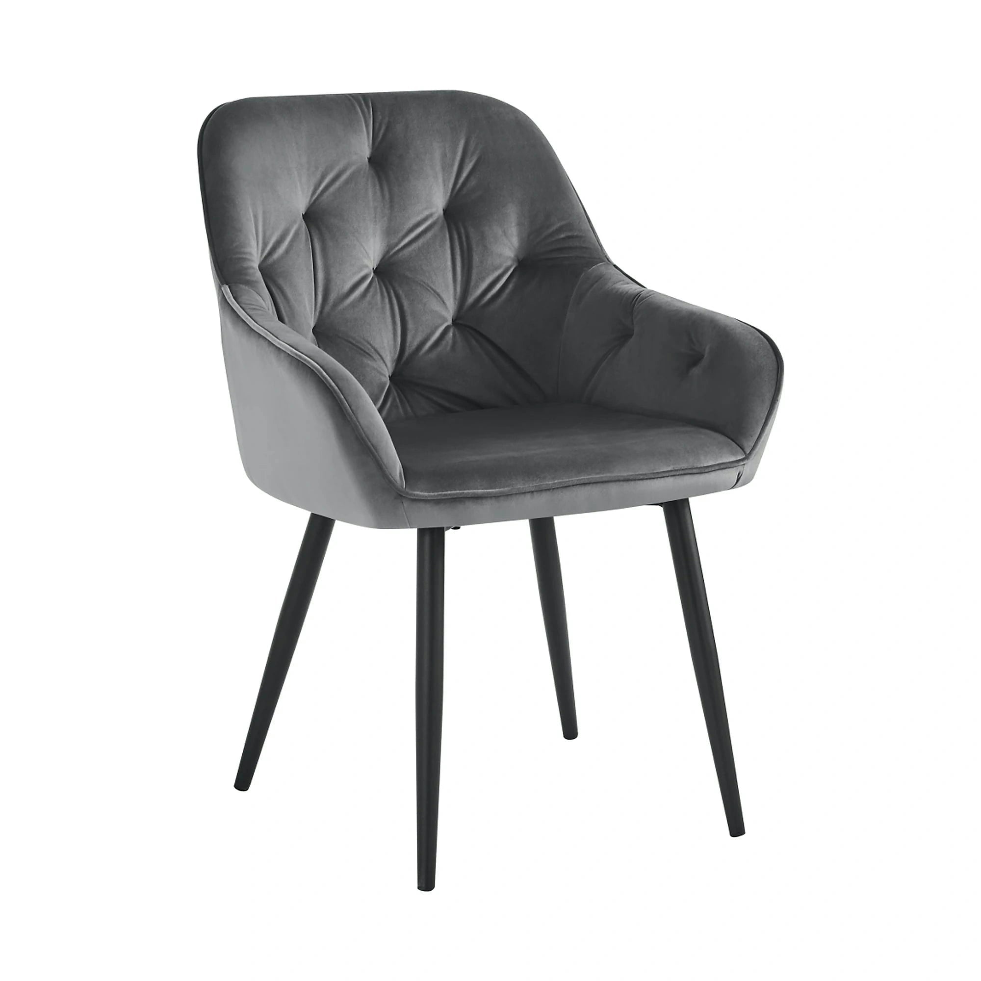 Scaun VERIO, stofa catifelata gri - Bluvel 14, 59x62x81 cm