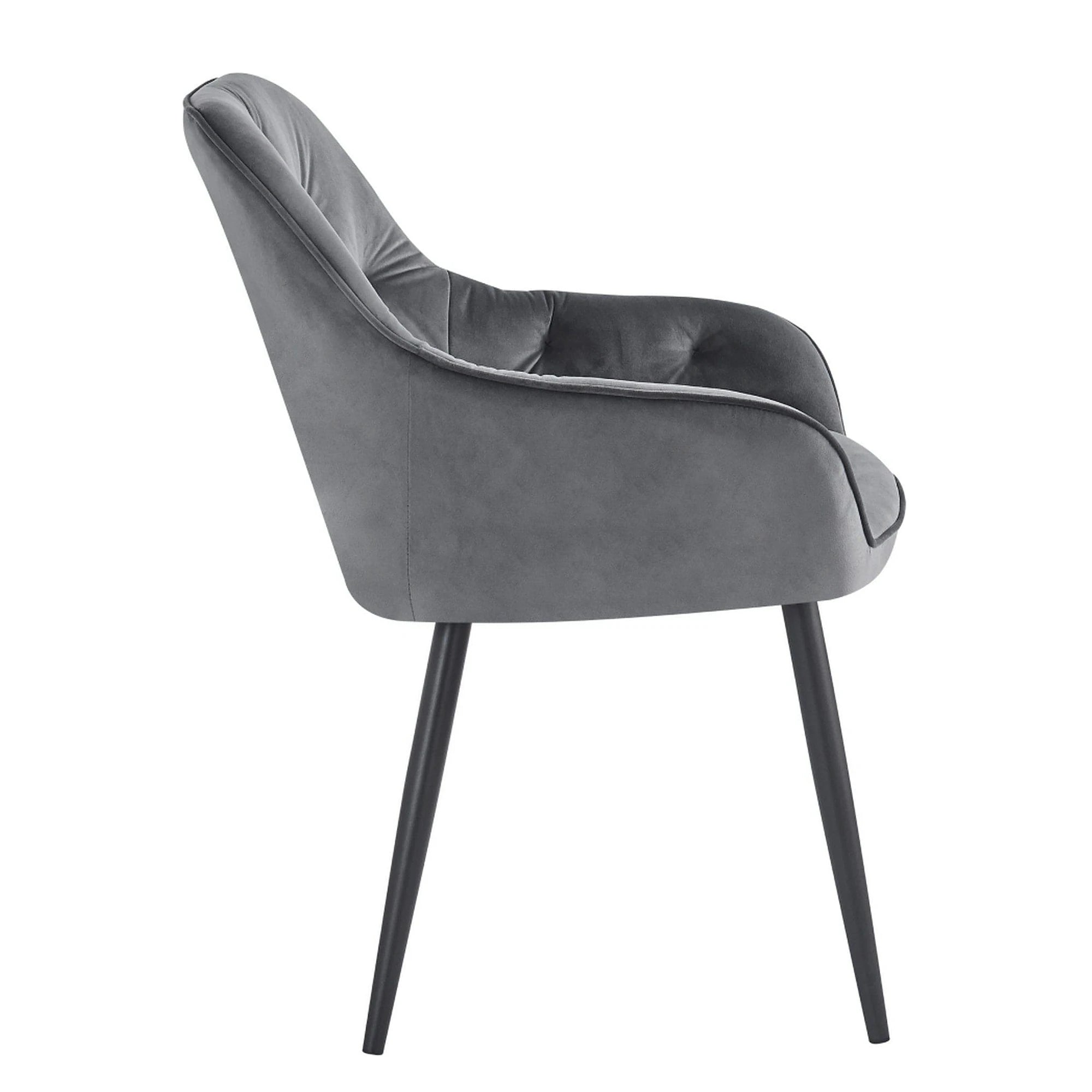 Scaun VERIO, stofa catifelata gri - Bluvel 14, 59x62x81 cm