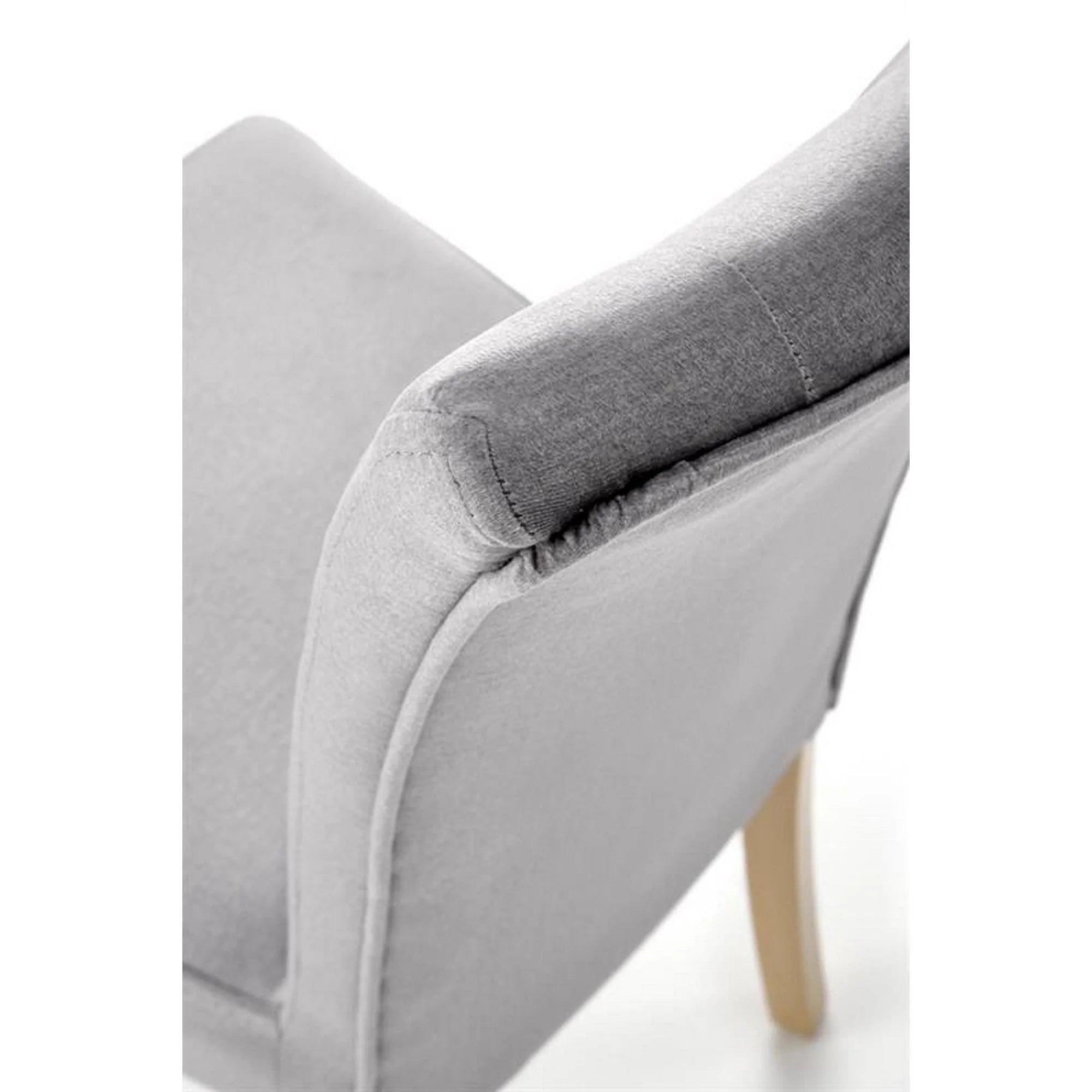 Scaun VERMONT, gri/stejar, stofa catifelata/lemn, 48x69x98 cm