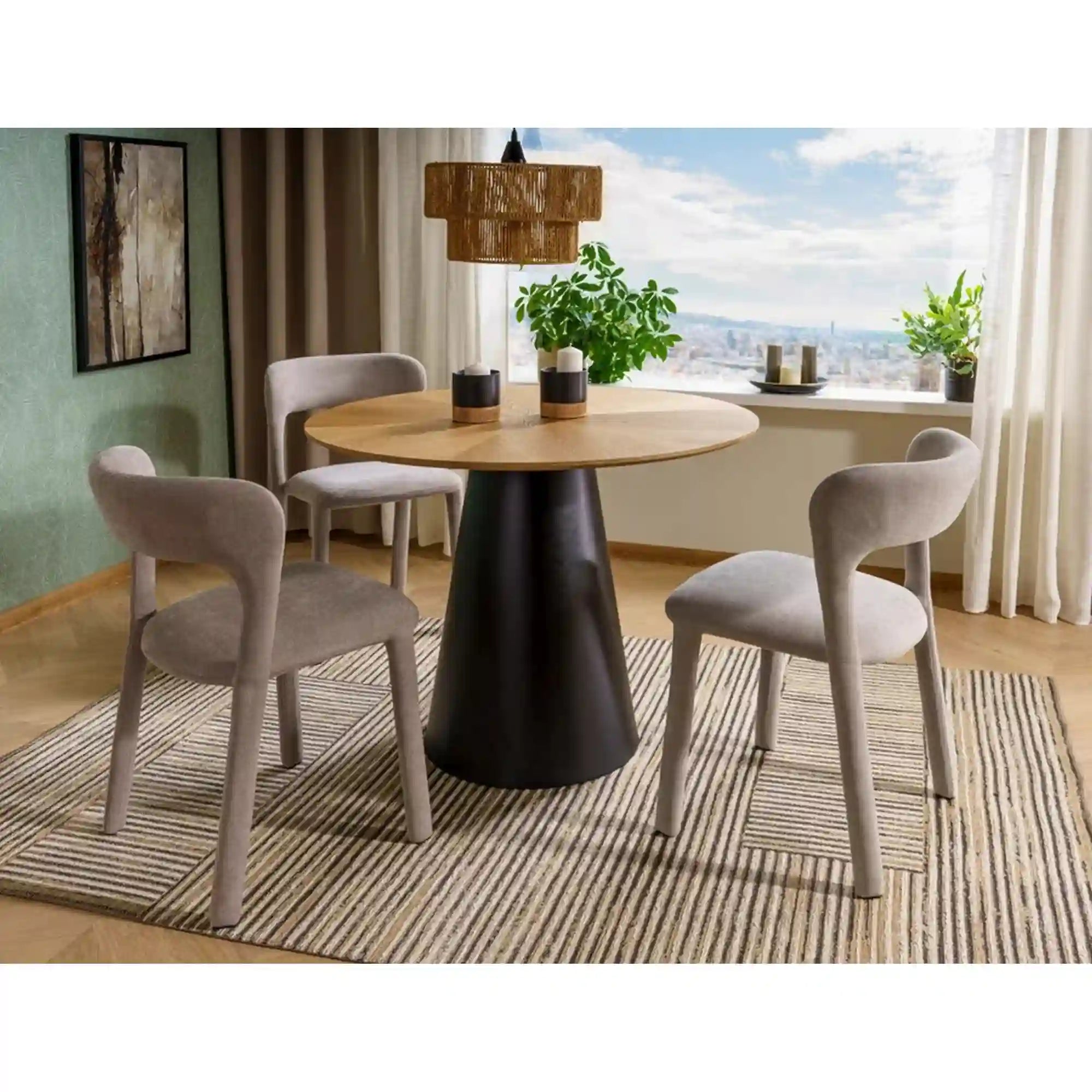 Scaun VICO, gri deschis - Wind 84, stofa clasica, 49x56x77 cm