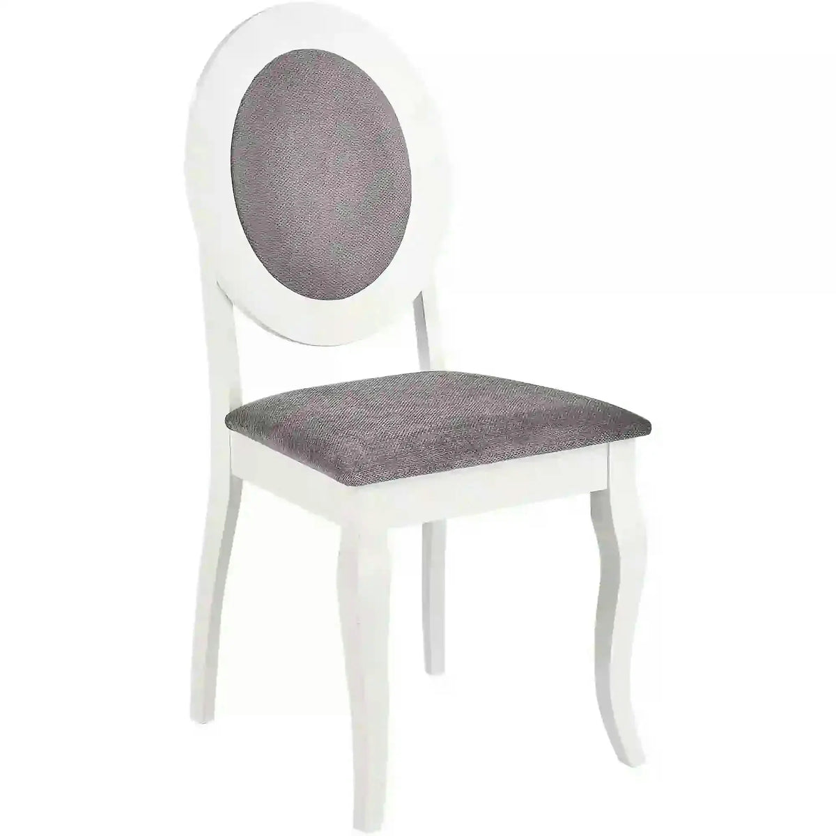 Scaun vintage alb BAROCK, lemn de cauciuc, 45x51x93 cm