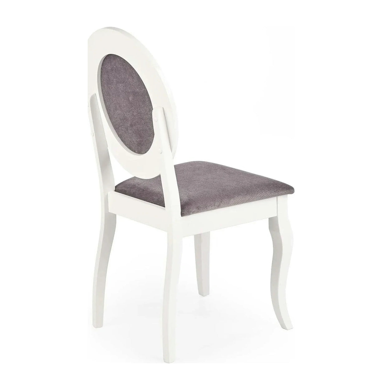 Scaun vintage alb BAROCK, lemn de cauciuc, 45x51x93 cm