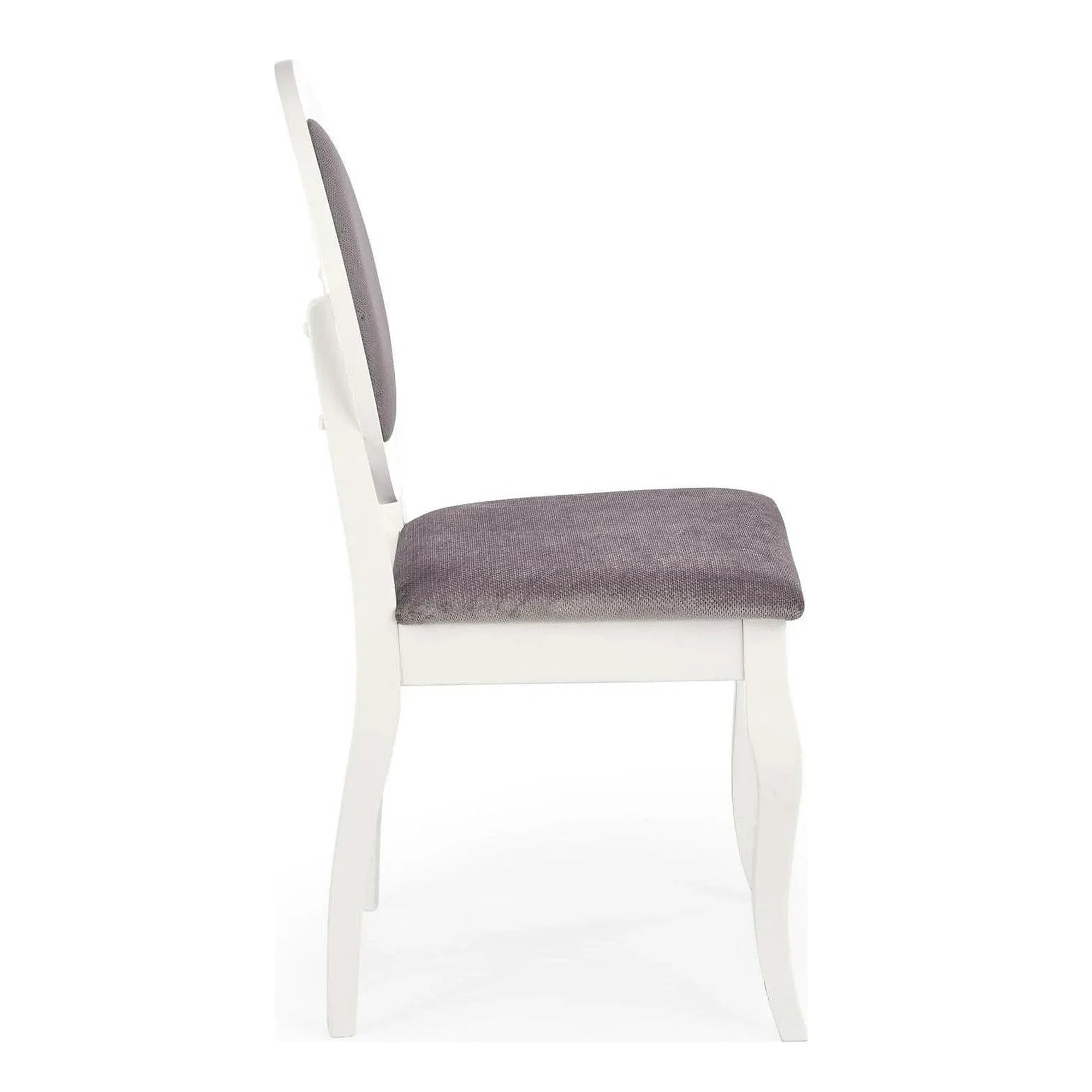 Scaun vintage alb BAROCK, lemn de cauciuc, 45x51x93 cm