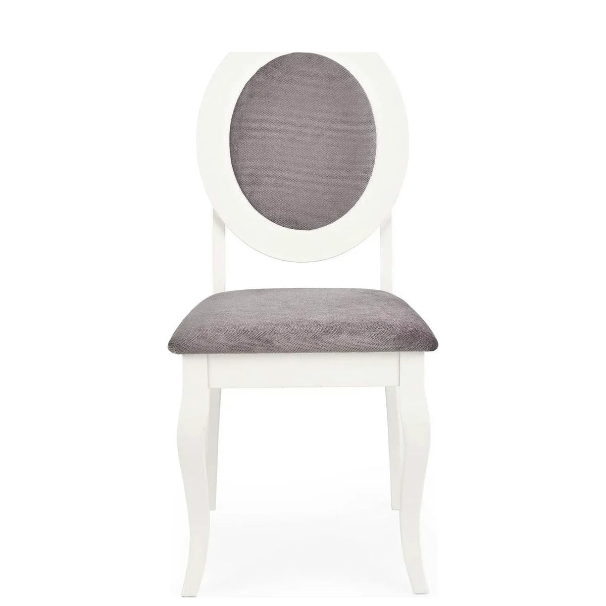 Scaun vintage alb BAROCK, lemn de cauciuc, 45x51x93 cm