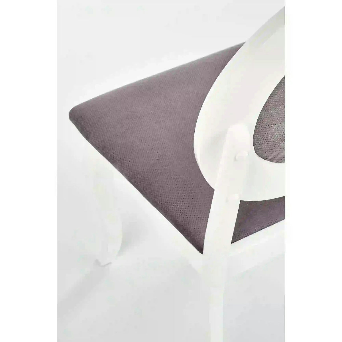Scaun vintage alb BAROCK, lemn de cauciuc, 45x51x93 cm