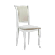Scaun vintage bucatarie MN-SC, alb/bej, stofa/lemn, 45x42x96 cm