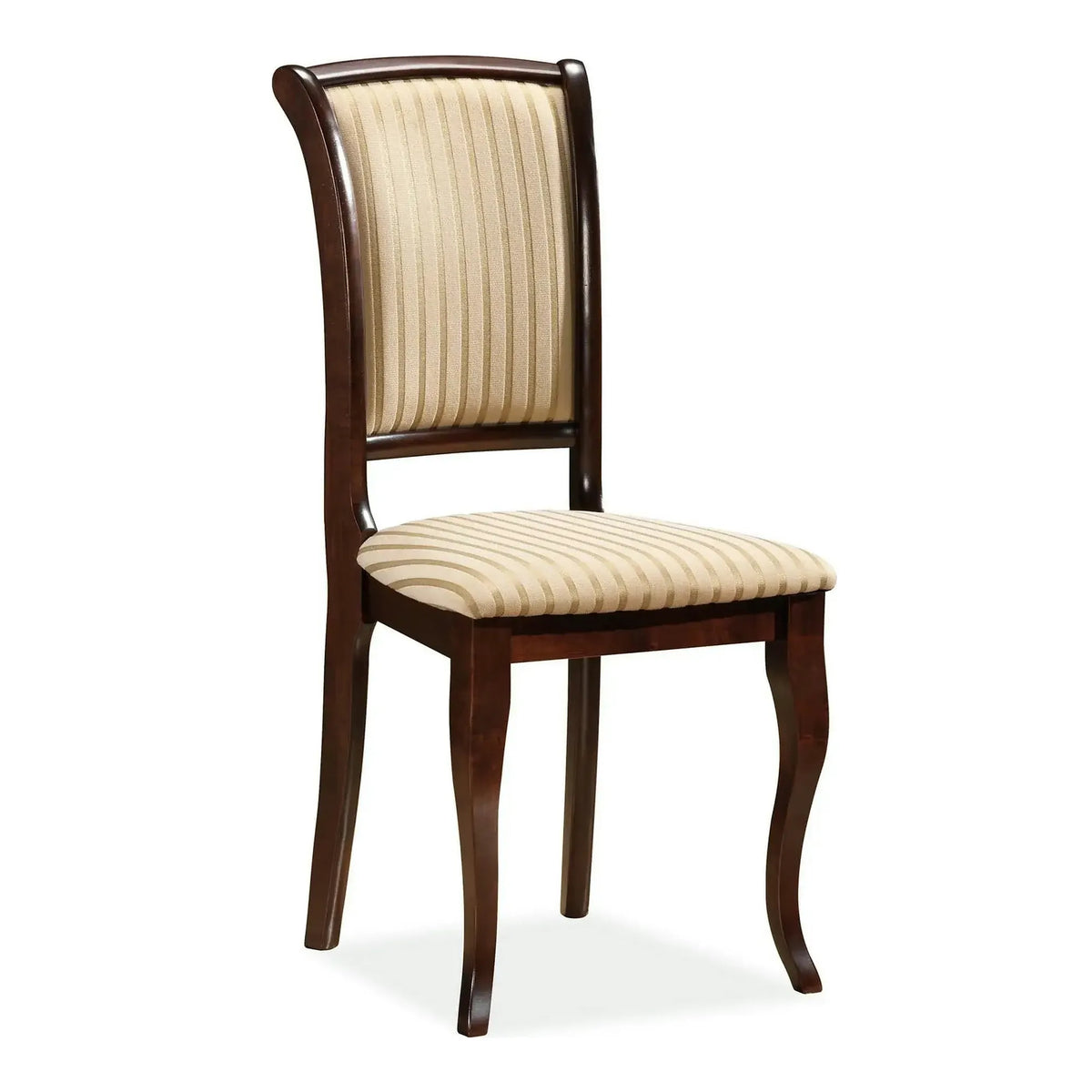 Scaun vintage bucatarie MN-SC, bej lucios/nuc inchis, stofa/lemn, 45x42x96 cm