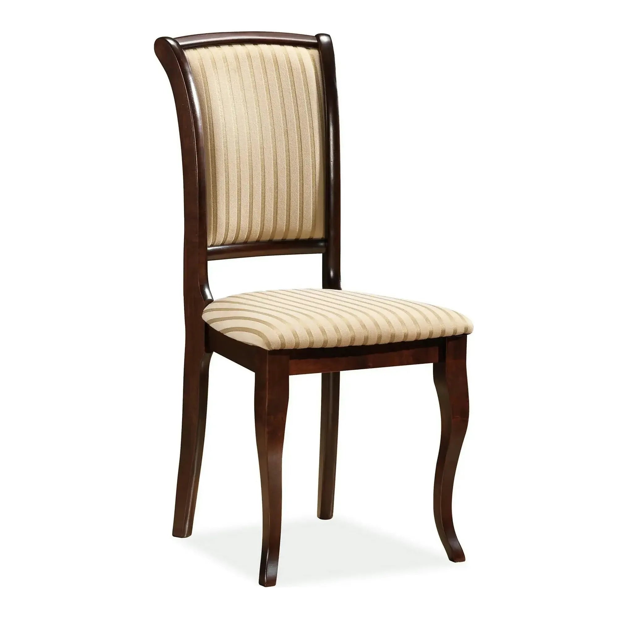 Scaun vintage bucatarie MN-SC, bej lucios/nuc inchis, stofa/lemn, 45x42x96 cm