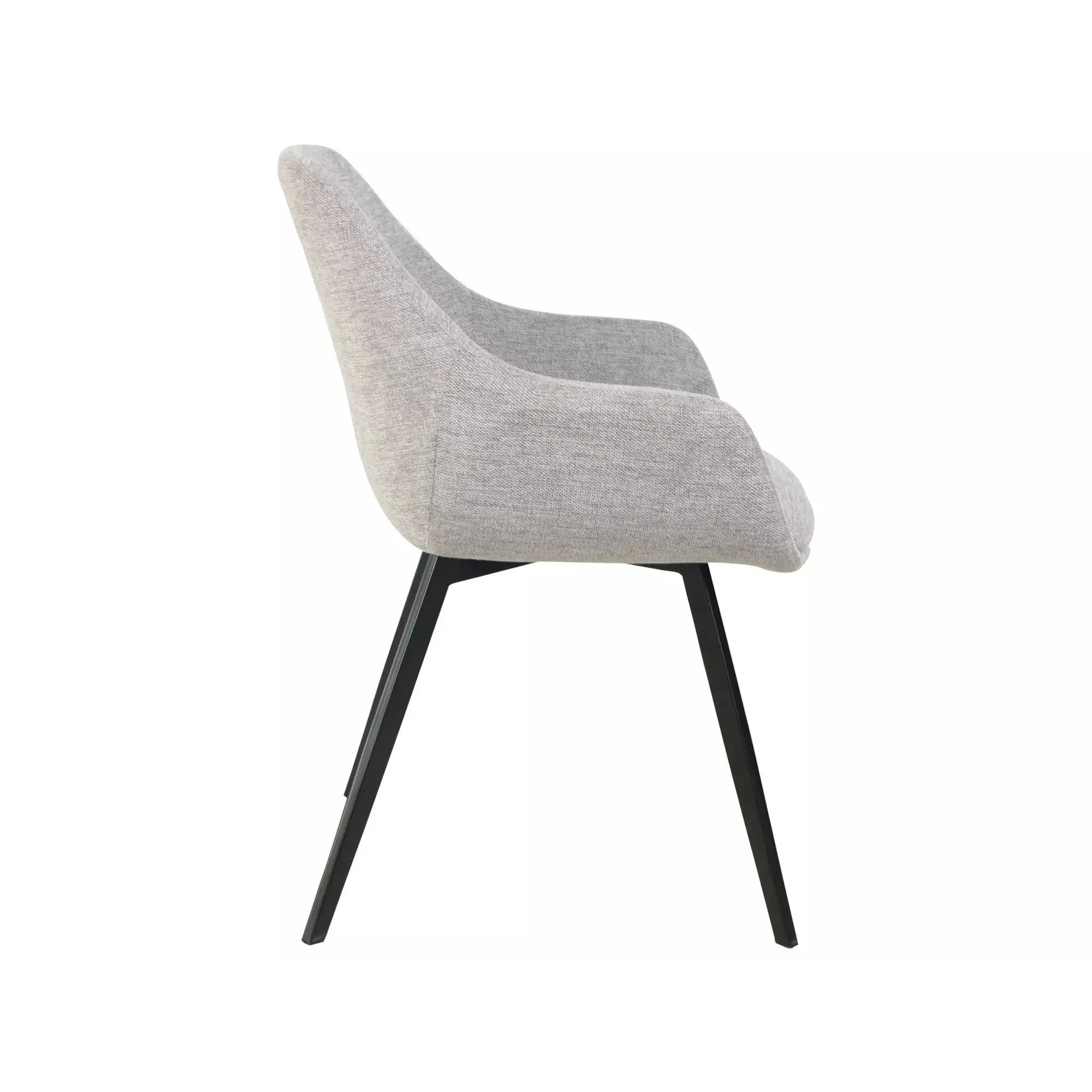 Scaun VINTO, gri deschis - Brego 07, stofa clasica/metal, 57x45x85 cm