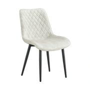 Scaun ZAINA TIP 1, crem/negru, stofa catifelata/metal, 50x64x84 cm