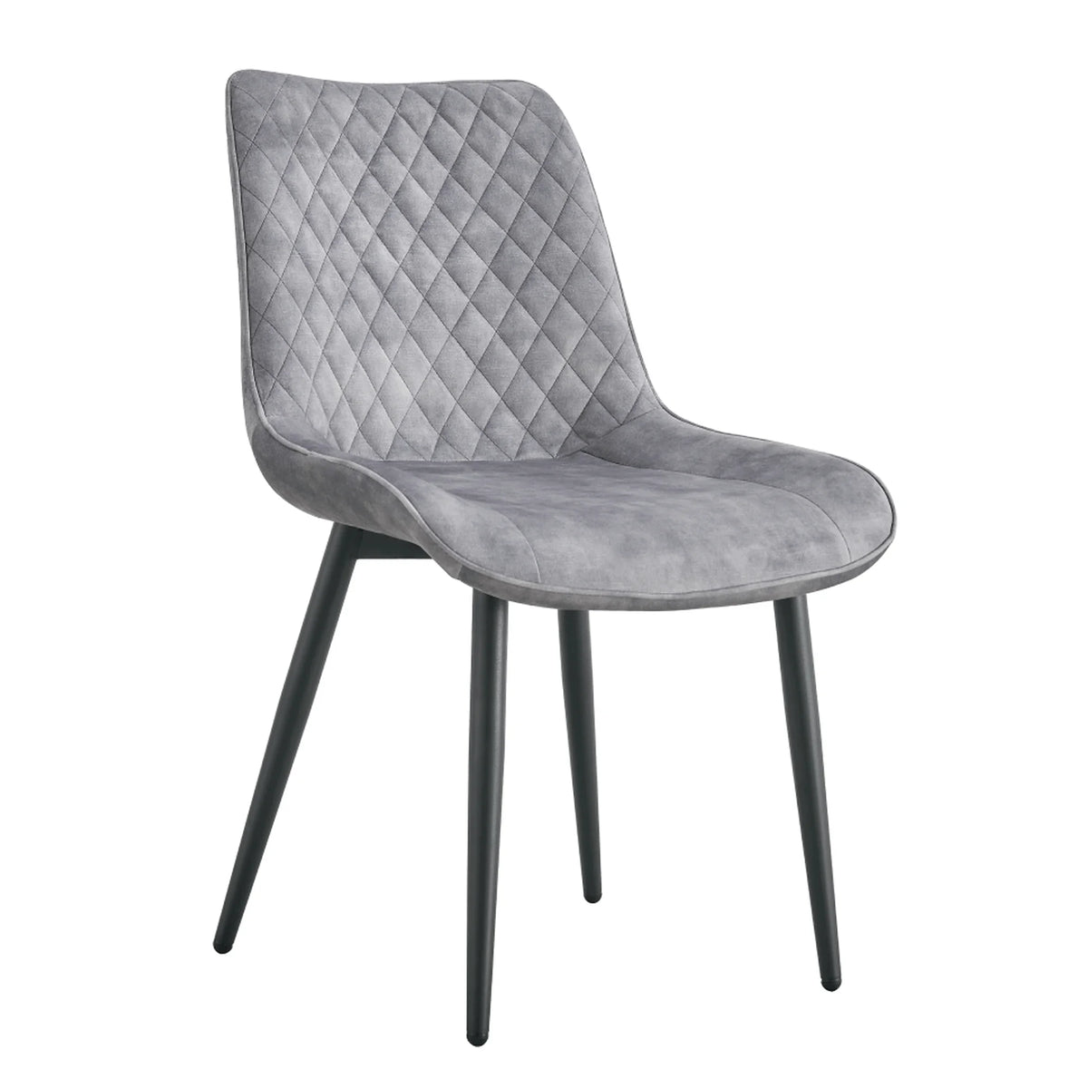 Scaun ZAINA TIP 1, gri deschis/negru, stofa catifelata/metal, 50x64x84 cm